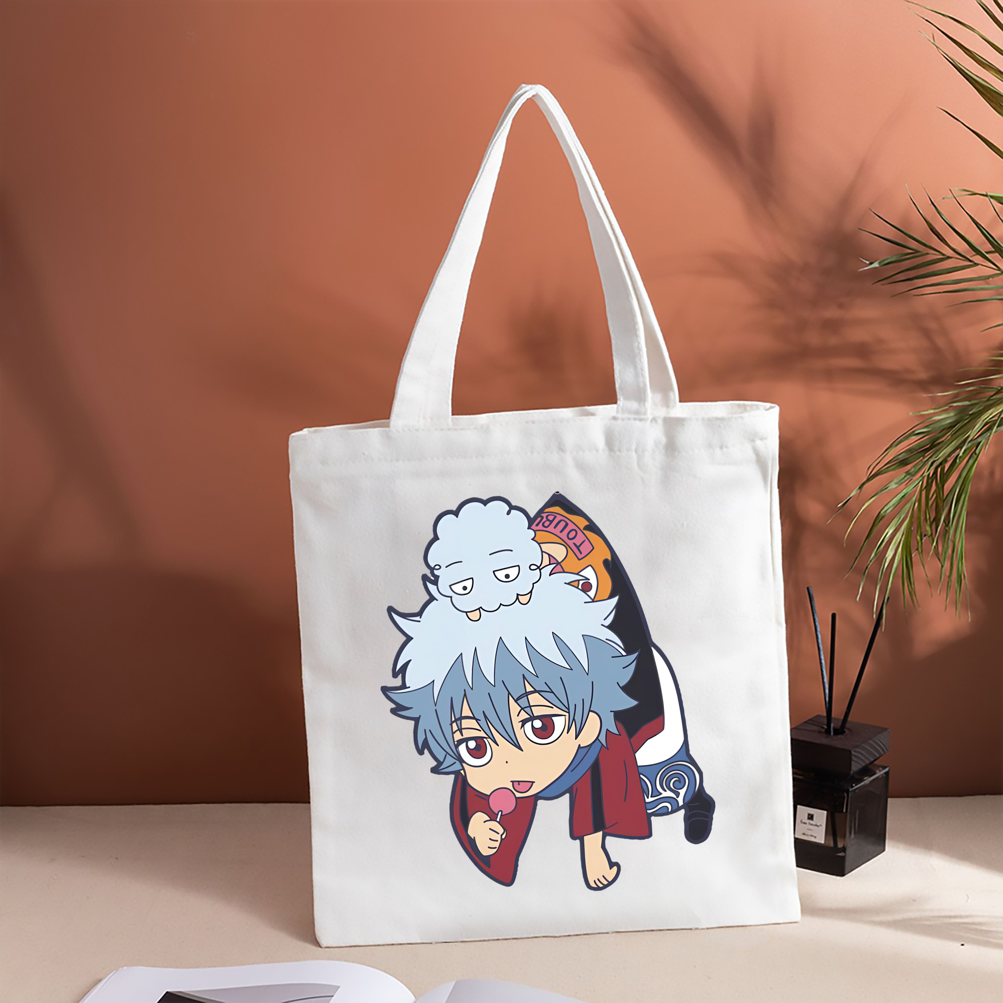 ぎんたま 坂田銀時（さかたぎんとき） 神楽 志村新八（しむら しんぱち） GINTAMA Sakata Gintoki Kagura Shimura Shinpachi 縦型キャンバス生地手提げバッグ　トートバッグ