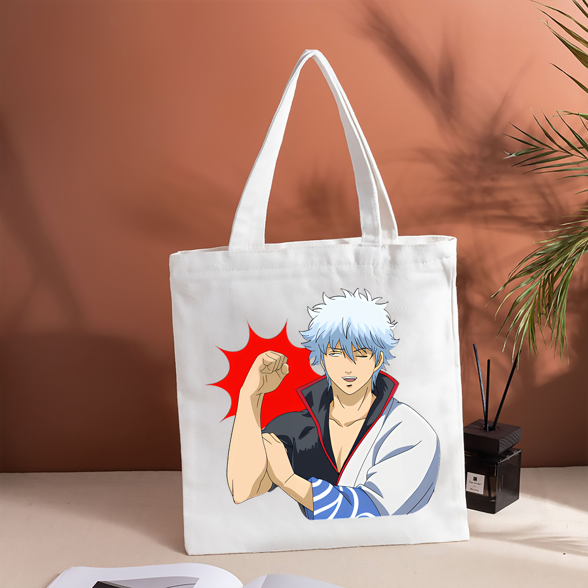 ぎんたま 坂田銀時（さかたぎんとき） 神楽 志村新八（しむら しんぱち） GINTAMA Sakata Gintoki Kagura Shimura Shinpachi 縦型キャンバス生地手提げバッグ　トートバッグ