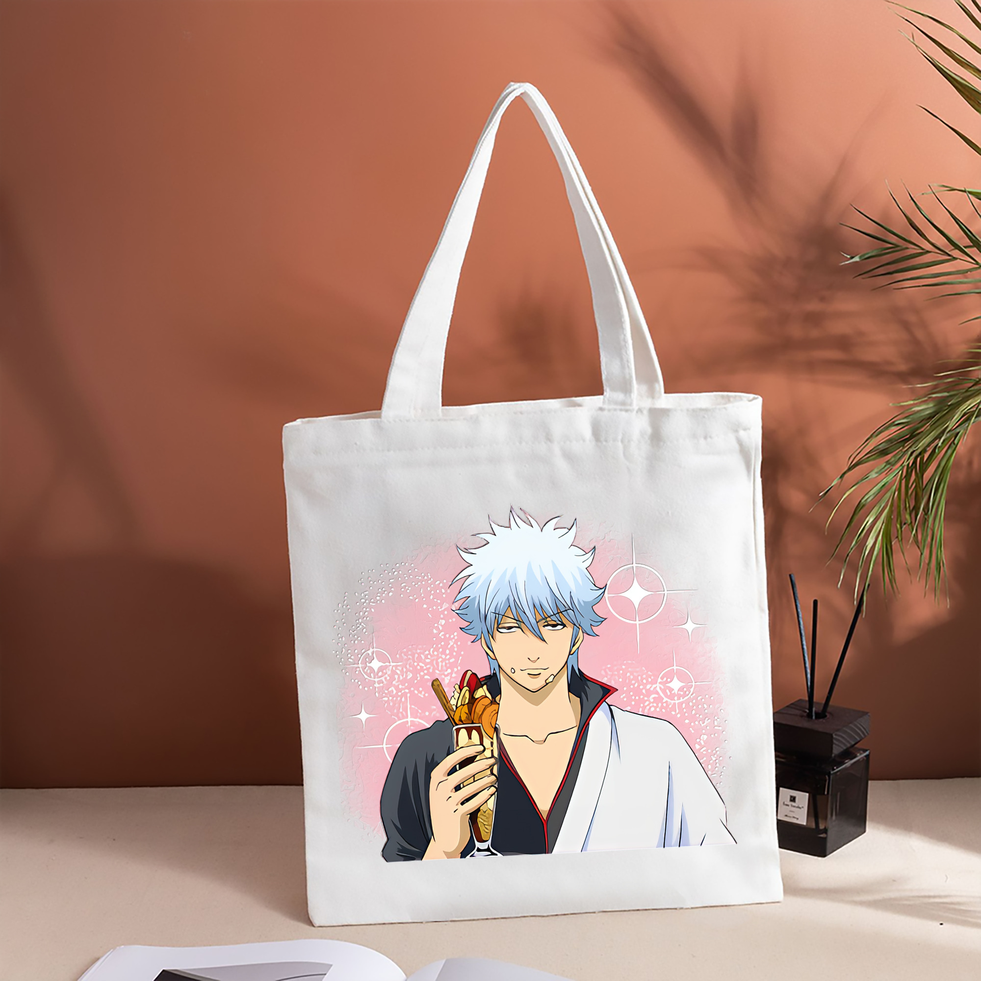 ぎんたま 坂田銀時（さかたぎんとき） 神楽 志村新八（しむら しんぱち） GINTAMA Sakata Gintoki Kagura Shimura Shinpachi 縦型キャンバス生地手提げバッグ　トートバッグ