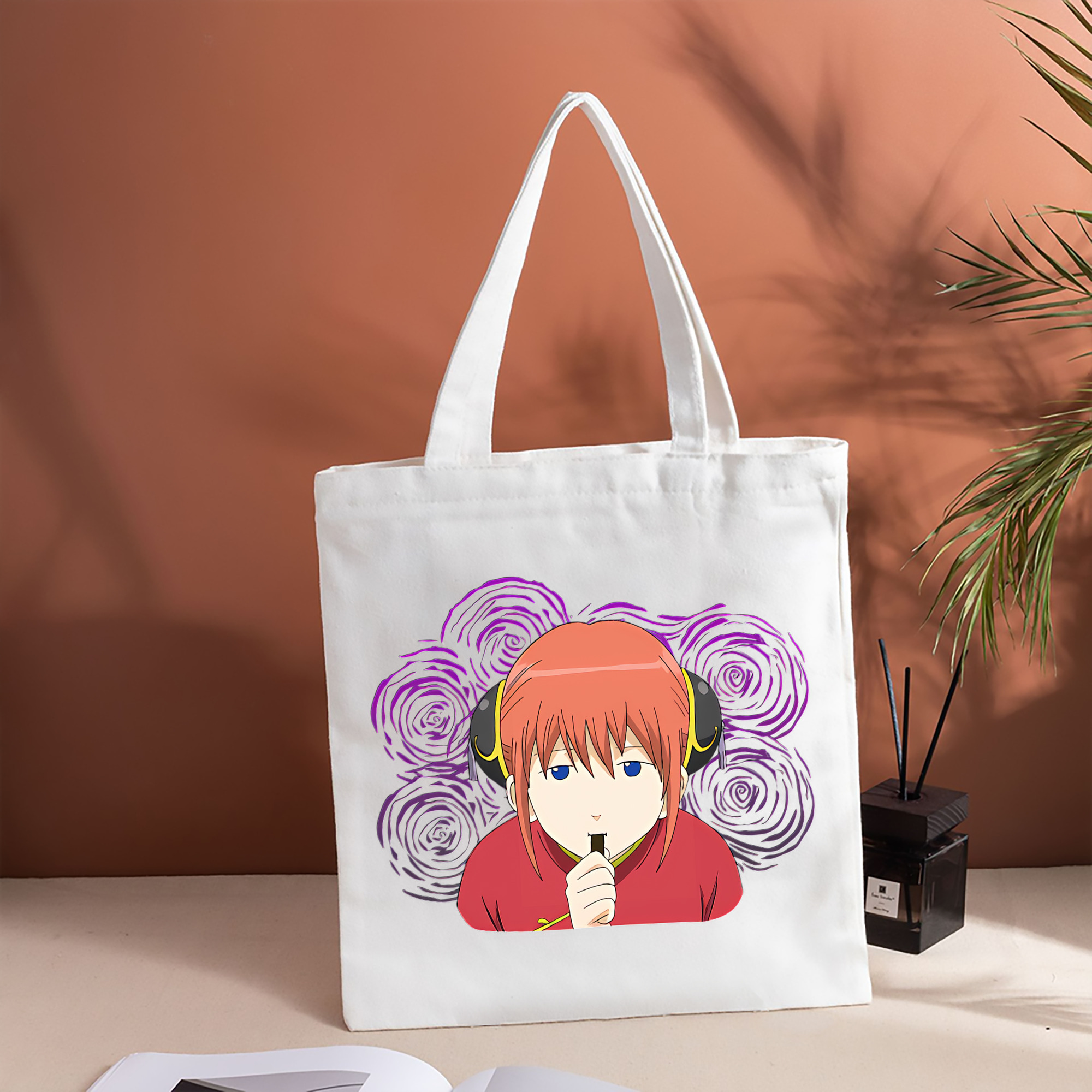 ぎんたま 坂田銀時（さかたぎんとき） 神楽 志村新八（しむら しんぱち） GINTAMA Sakata Gintoki Kagura Shimura Shinpachi 縦型キャンバス生地手提げバッグ　トートバッグ