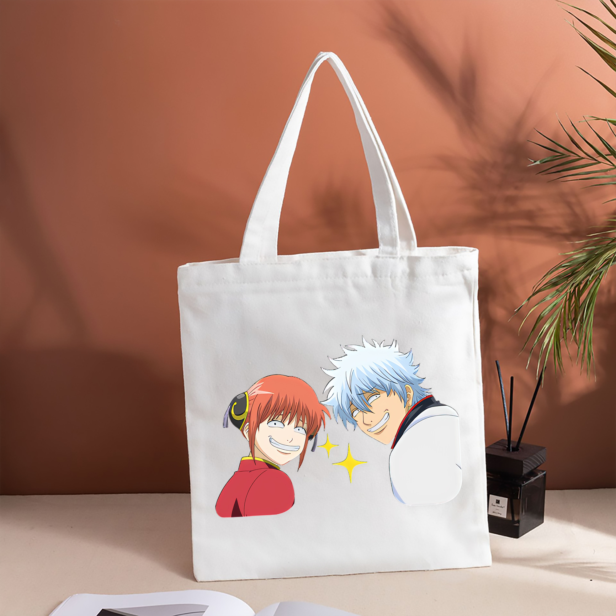 ぎんたま 坂田銀時（さかたぎんとき） 神楽 志村新八（しむら しんぱち） GINTAMA Sakata Gintoki Kagura Shimura Shinpachi 縦型キャンバス生地手提げバッグ　トートバッグ