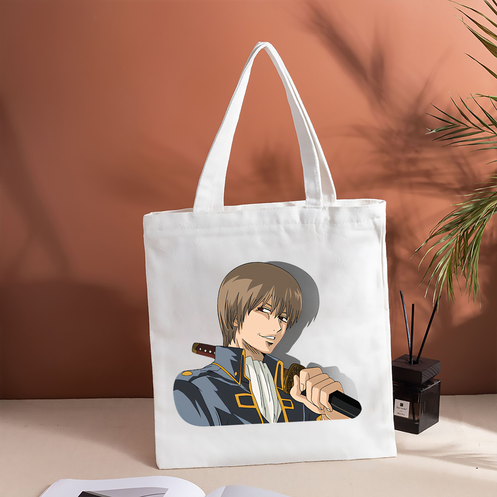 ぎんたま 坂田銀時（さかたぎんとき） 神楽 志村新八（しむら しんぱち） GINTAMA Sakata Gintoki Kagura Shimura Shinpachi 縦型キャンバス生地手提げバッグ　トートバッグ