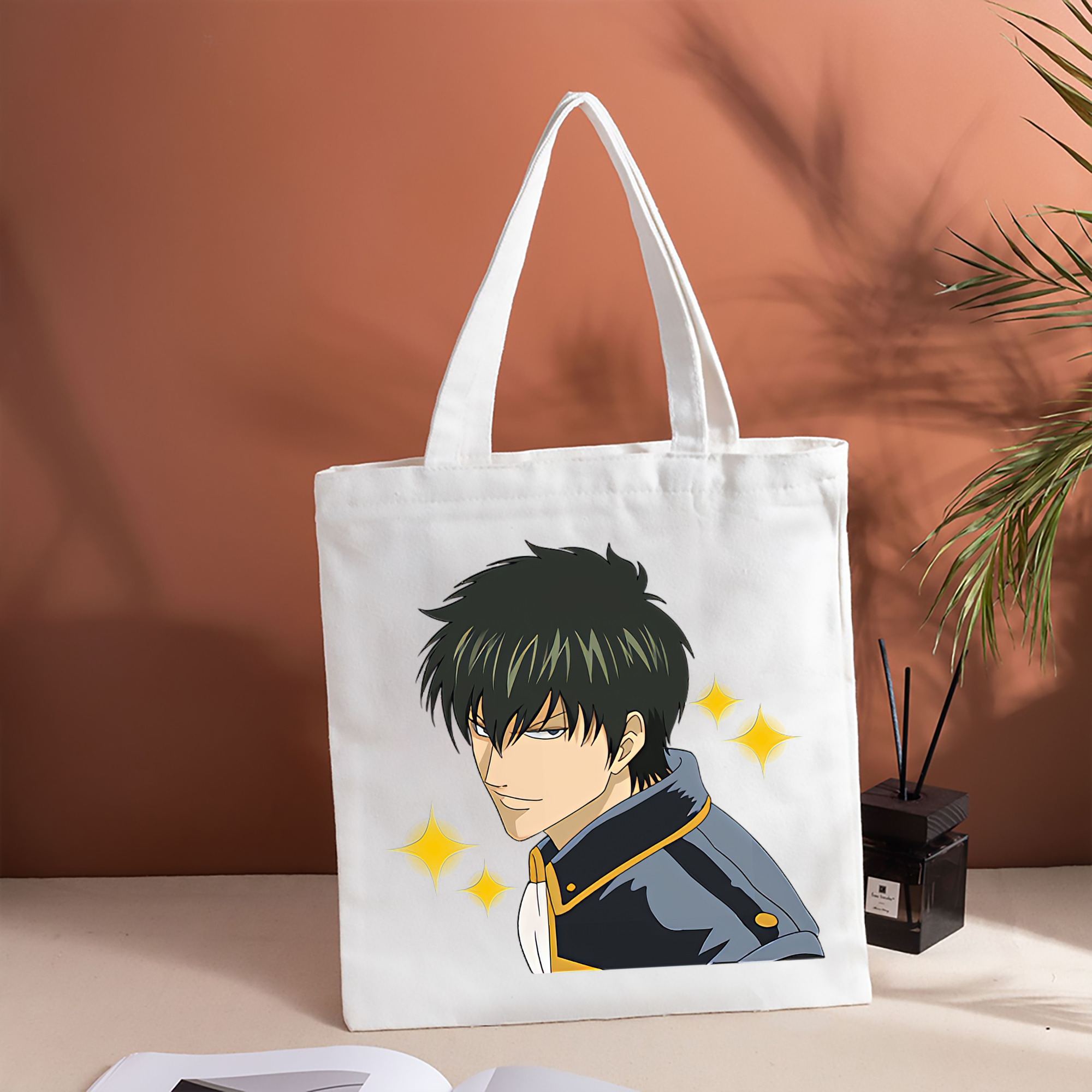 ぎんたま 坂田銀時（さかたぎんとき） 神楽 志村新八（しむら しんぱち） GINTAMA Sakata Gintoki Kagura Shimura Shinpachi 縦型キャンバス生地手提げバッグ　トートバッグ