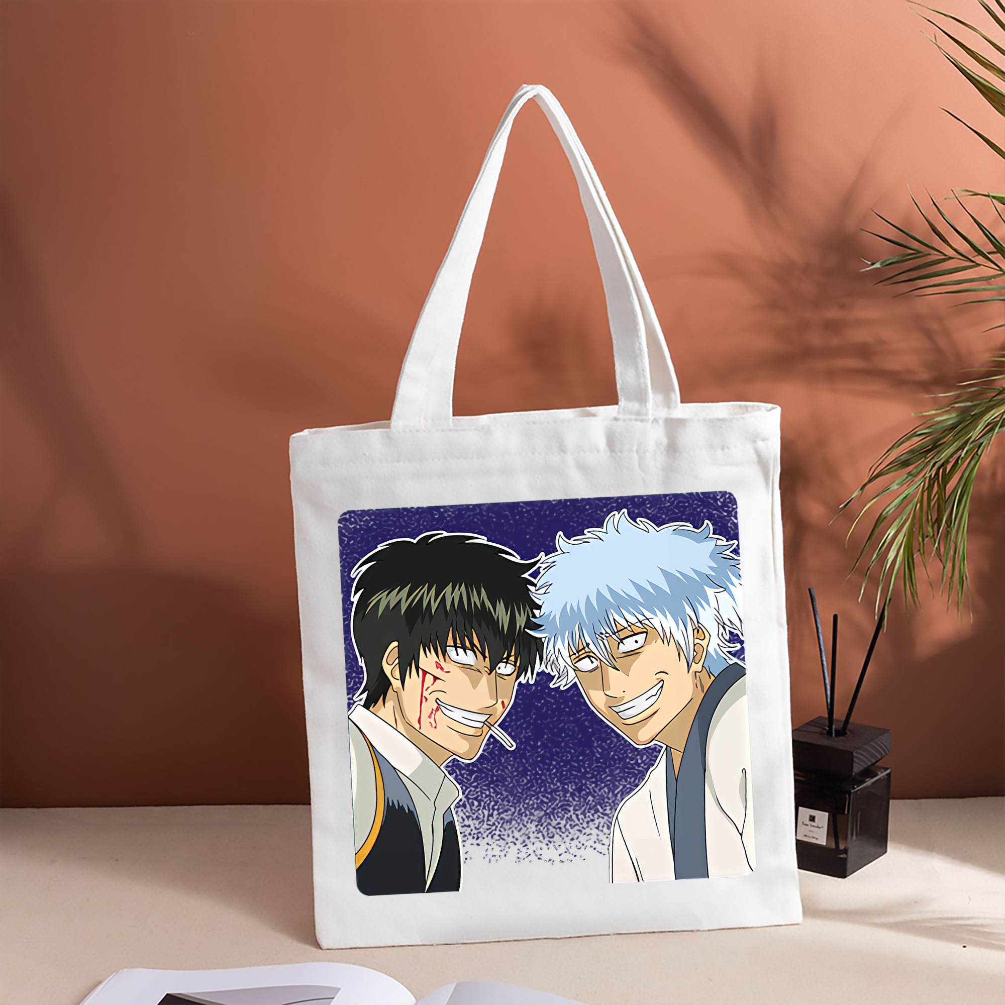 ぎんたま 坂田銀時（さかたぎんとき） 神楽 志村新八（しむら しんぱち） GINTAMA Sakata Gintoki Kagura Shimura Shinpachi 縦型キャンバス生地手提げバッグ　トートバッグ