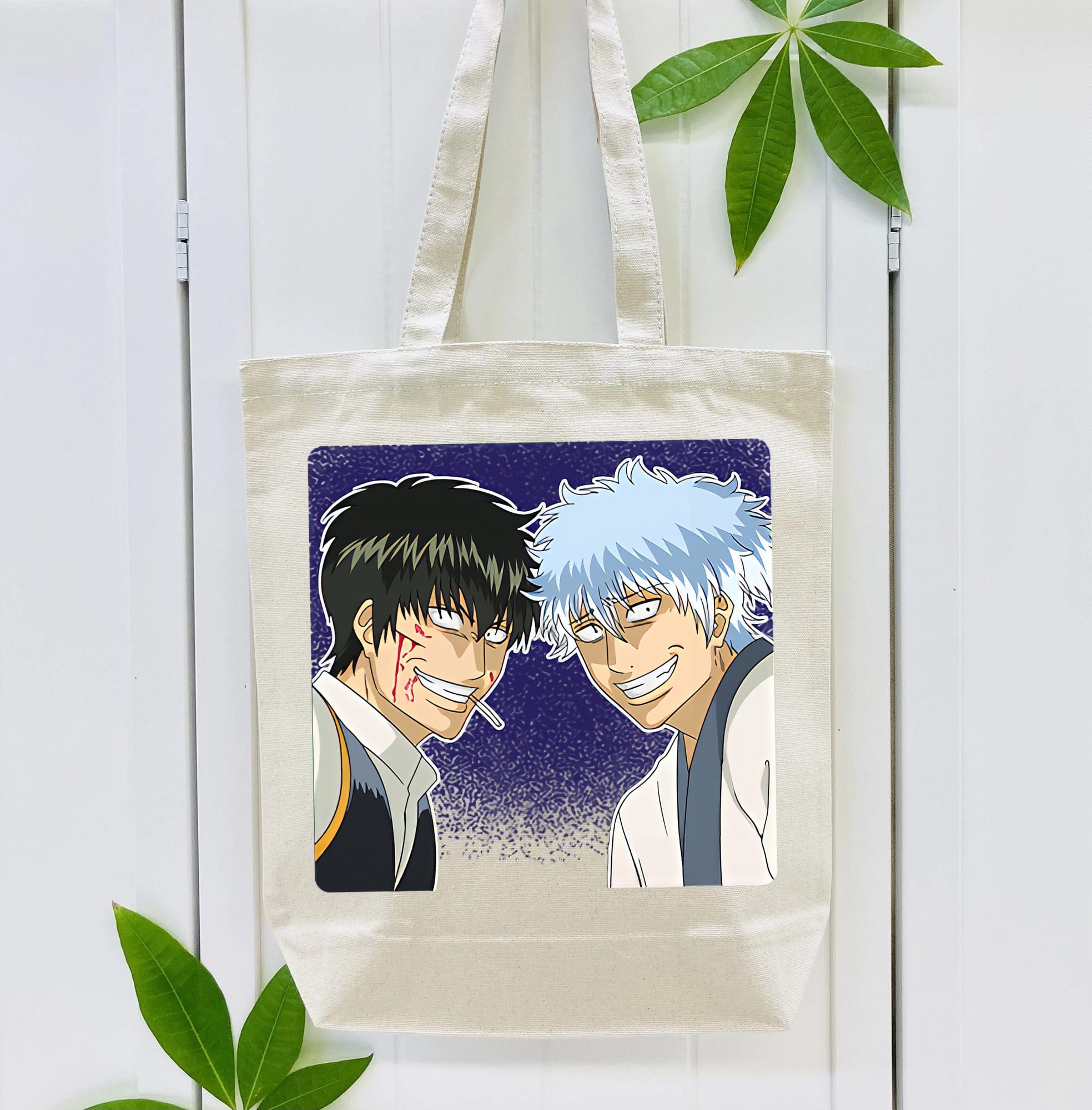 ぎんたま 坂田銀時（さかたぎんとき） 神楽 志村新八（しむら しんぱち） GINTAMA Sakata Gintoki Kagura Shimura Shinpachi 縦型キャンバス生地手提げバッグ　トートバッグ