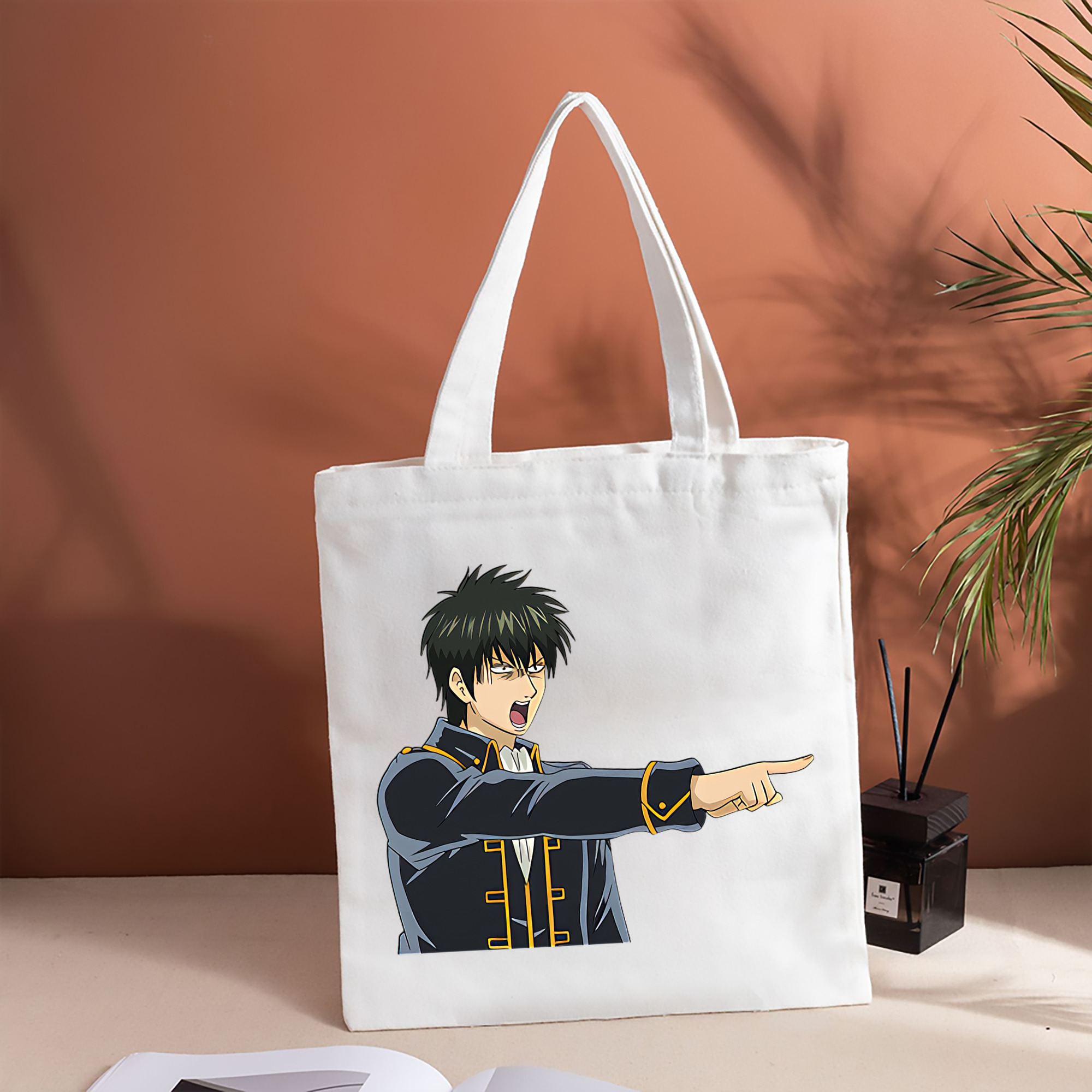 ぎんたま 坂田銀時（さかたぎんとき） 神楽 志村新八（しむら しんぱち） GINTAMA Sakata Gintoki Kagura Shimura Shinpachi 縦型キャンバス生地手提げバッグ　トートバッグ