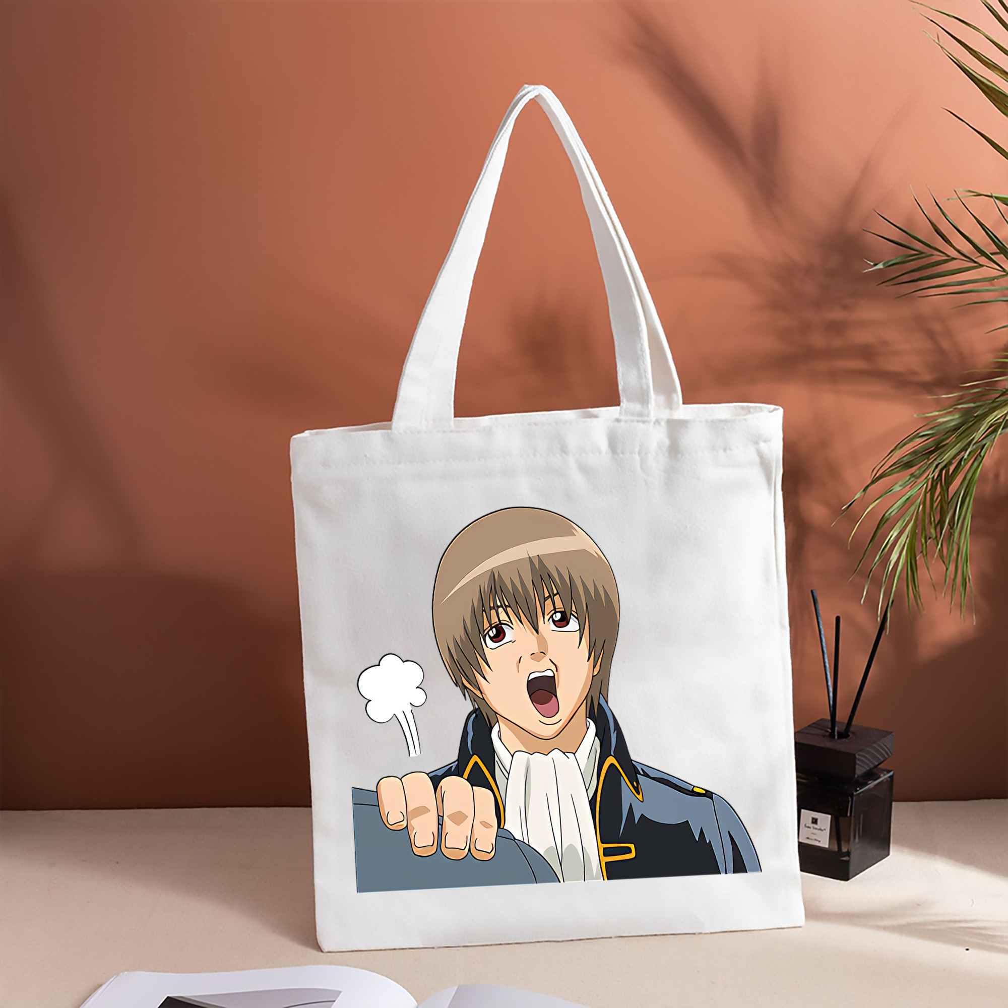ぎんたま 坂田銀時（さかたぎんとき） 神楽 志村新八（しむら しんぱち） GINTAMA Sakata Gintoki Kagura Shimura Shinpachi 縦型キャンバス生地手提げバッグ　トートバッグ