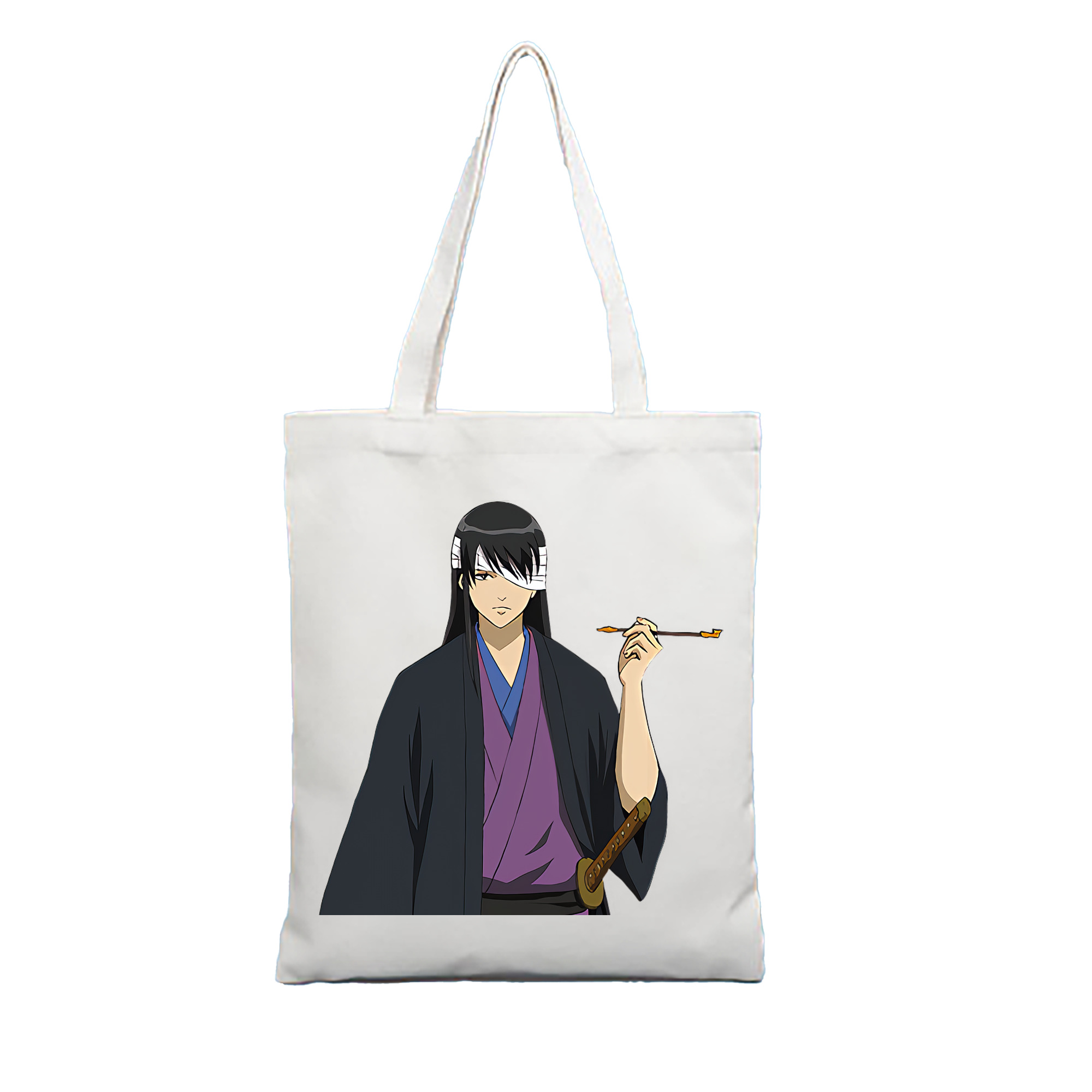 （画像用） ぎんたま 坂田銀時（さかたぎんとき） 神楽 志村新八（しむら しんぱち） GINTAMA Sakata Gintoki Kagura Shimura Shinpachi 縦型キャンバス生地手提げバッグ　トートバッグ