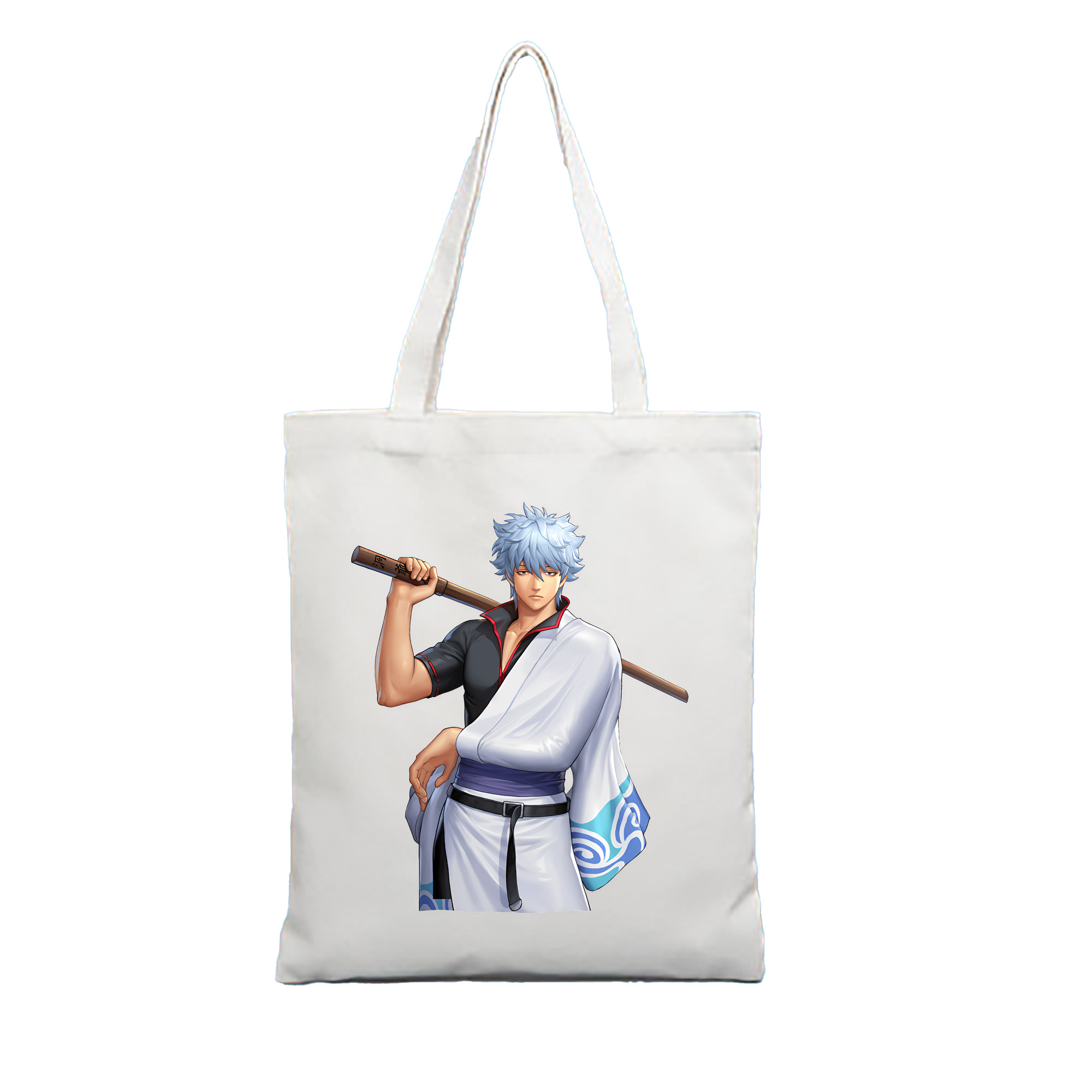 （画像用） ぎんたま 坂田銀時（さかたぎんとき） 神楽 志村新八（しむら しんぱち） GINTAMA Sakata Gintoki Kagura Shimura Shinpachi 縦型キャンバス生地手提げバッグ　トートバッグ