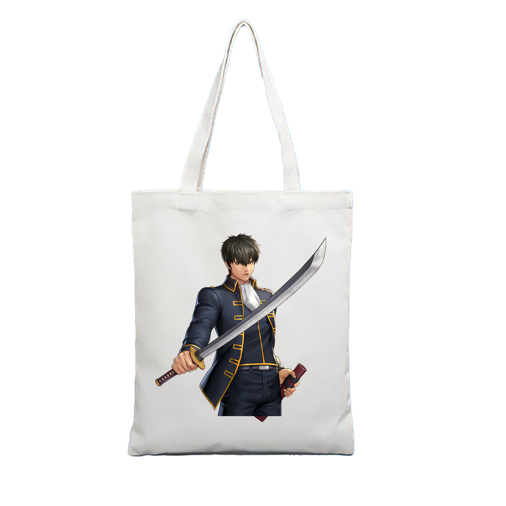 （画像用） ぎんたま 坂田銀時（さかたぎんとき） 神楽 志村新八（しむら しんぱち） GINTAMA Sakata Gintoki Kagura Shimura Shinpachi 縦型キャンバス生地手提げバッグ　トートバッグ
