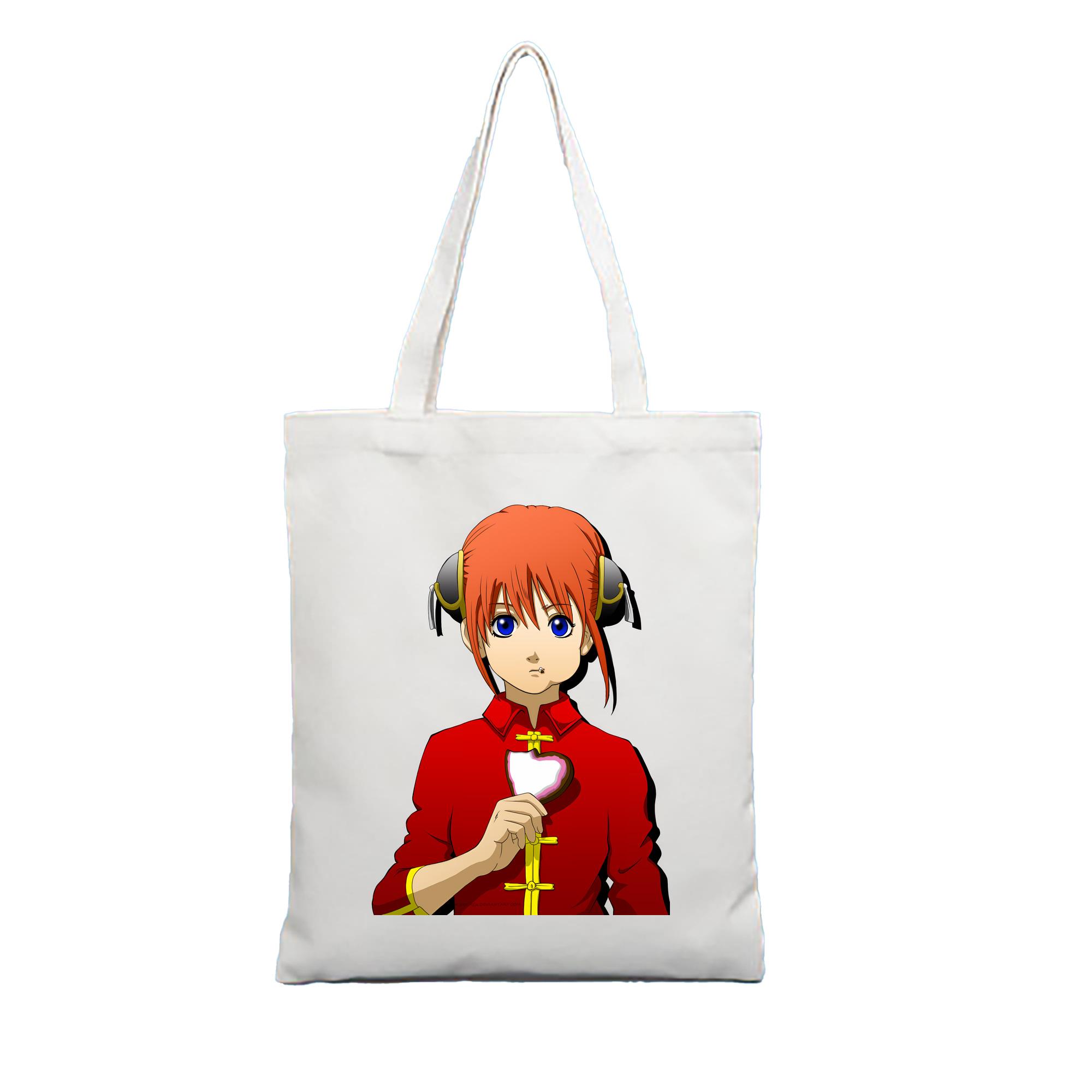 （画像用） ぎんたま 坂田銀時（さかたぎんとき） 神楽 志村新八（しむら しんぱち） GINTAMA Sakata Gintoki Kagura Shimura Shinpachi 縦型キャンバス生地手提げバッグ　トートバッグ