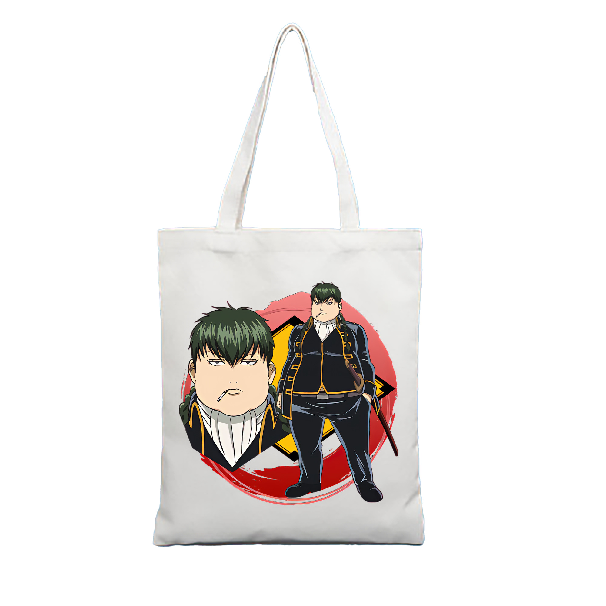 （画像用） ぎんたま 坂田銀時（さかたぎんとき） 神楽 志村新八（しむら しんぱち） GINTAMA Sakata Gintoki Kagura Shimura Shinpachi 縦型キャンバス生地手提げバッグ　トートバッグ