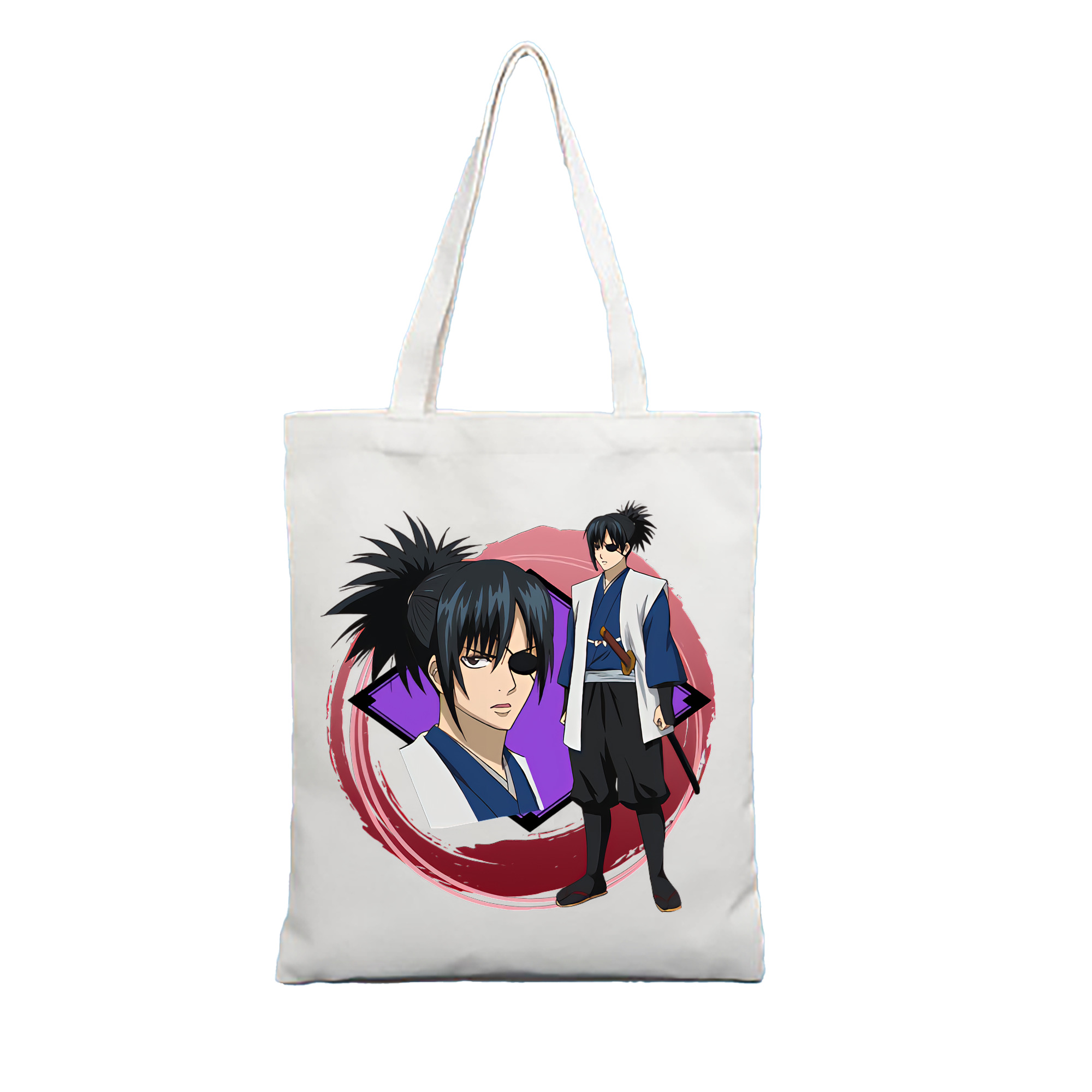 （画像用） ぎんたま 坂田銀時（さかたぎんとき） 神楽 志村新八（しむら しんぱち） GINTAMA Sakata Gintoki Kagura Shimura Shinpachi 縦型キャンバス生地手提げバッグ　トートバッグ