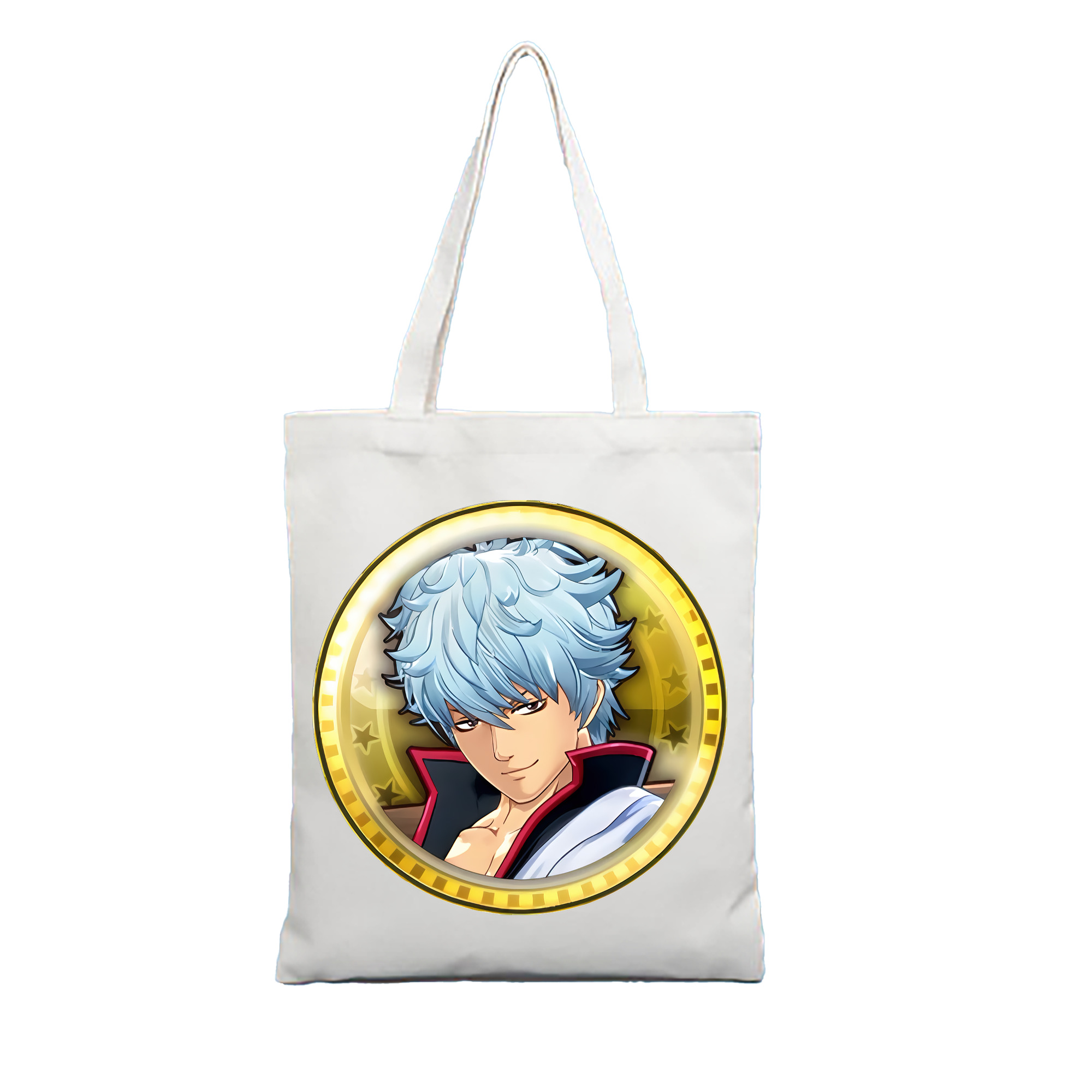 （画像用） ぎんたま 坂田銀時（さかたぎんとき） 神楽 志村新八（しむら しんぱち） GINTAMA Sakata Gintoki Kagura Shimura Shinpachi 縦型キャンバス生地手提げバッグ　トートバッグ