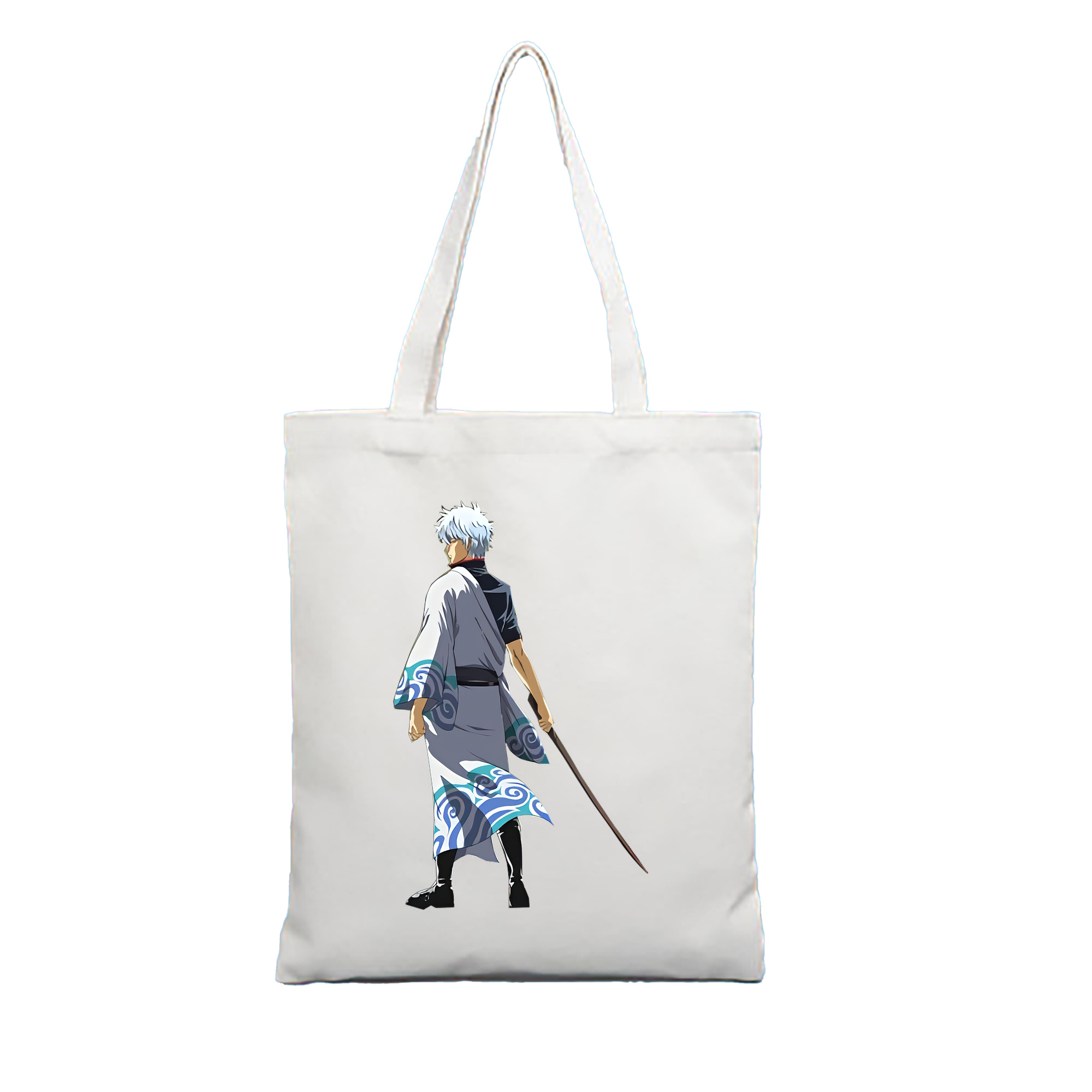 （画像用） ぎんたま 坂田銀時（さかたぎんとき） 神楽 志村新八（しむら しんぱち） GINTAMA Sakata Gintoki Kagura Shimura Shinpachi 縦型キャンバス生地手提げバッグ　トートバッグ