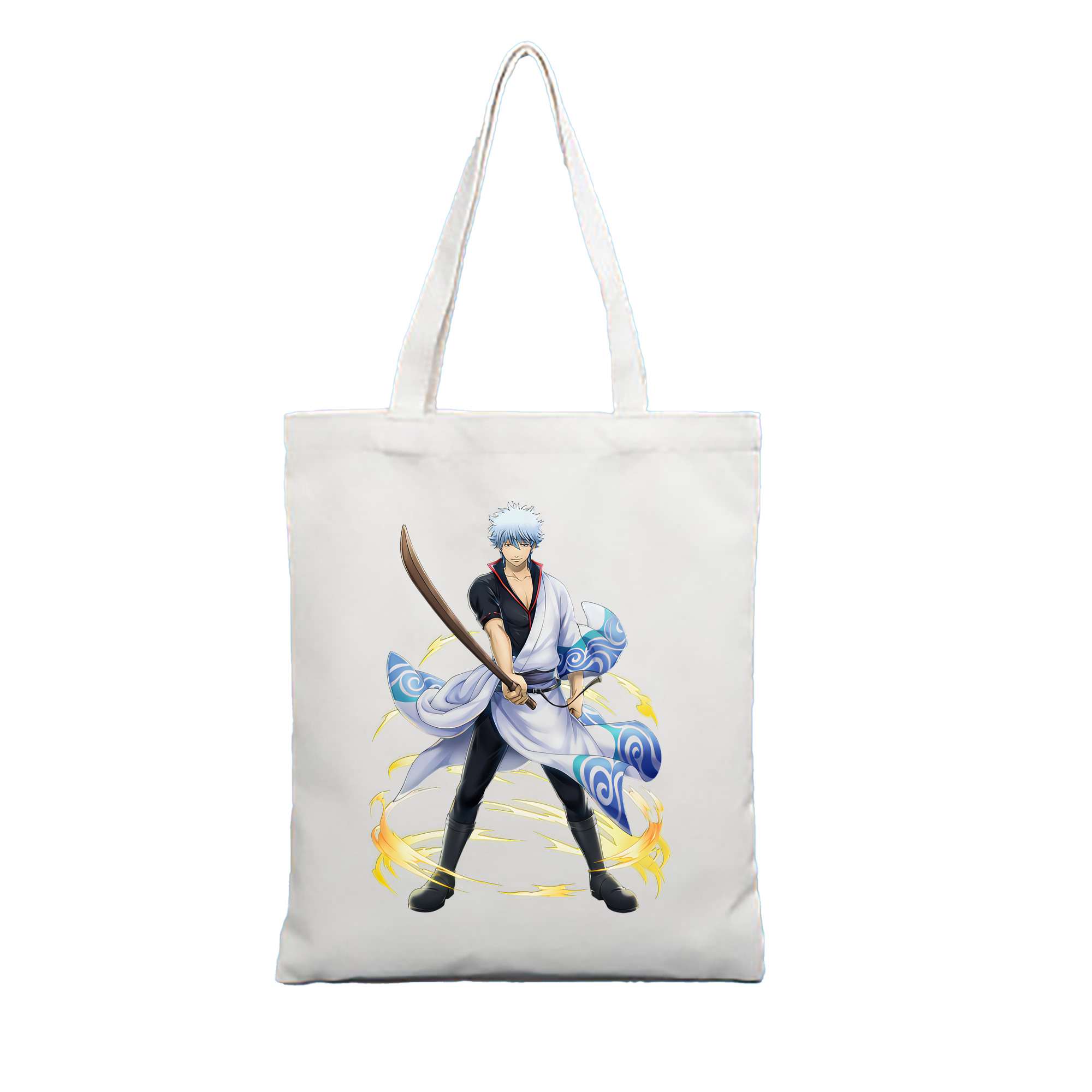 （画像用） ぎんたま 坂田銀時（さかたぎんとき） 神楽 志村新八（しむら しんぱち） GINTAMA Sakata Gintoki Kagura Shimura Shinpachi 縦型キャンバス生地手提げバッグ　トートバッグ