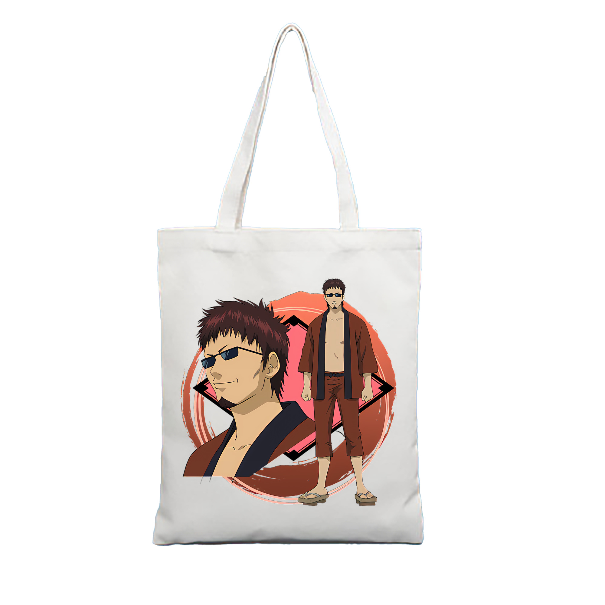 （画像用） ぎんたま 坂田銀時（さかたぎんとき） 神楽 志村新八（しむら しんぱち） GINTAMA Sakata Gintoki Kagura Shimura Shinpachi 縦型キャンバス生地手提げバッグ　トートバッグ