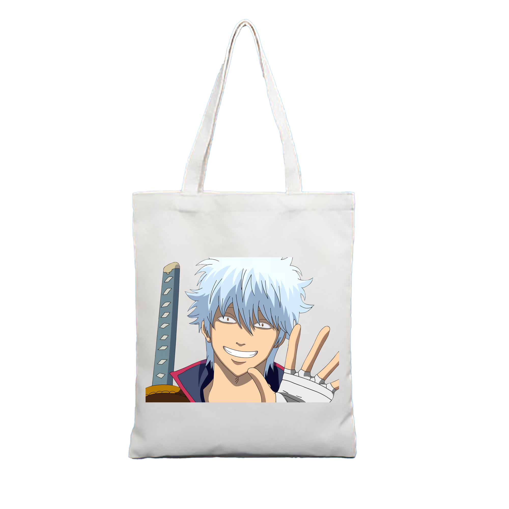 （画像用） ぎんたま 坂田銀時（さかたぎんとき） 神楽 志村新八（しむら しんぱち） GINTAMA Sakata Gintoki Kagura Shimura Shinpachi 縦型キャンバス生地手提げバッグ　トートバッグ