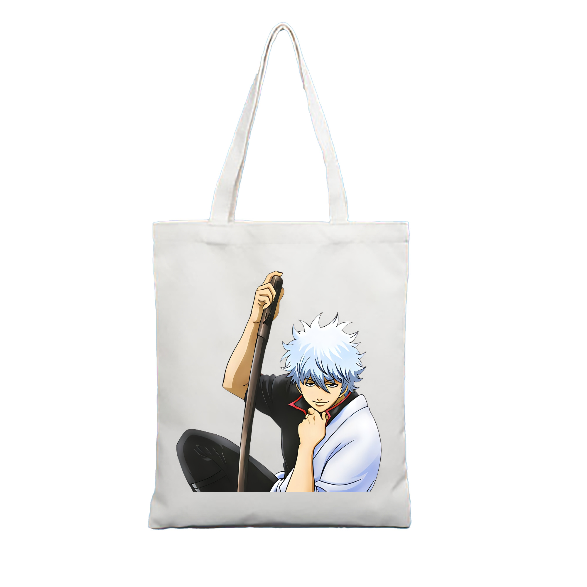 （画像用） ぎんたま 坂田銀時（さかたぎんとき） 神楽 志村新八（しむら しんぱち） GINTAMA Sakata Gintoki Kagura Shimura Shinpachi 縦型キャンバス生地手提げバッグ　トートバッグ