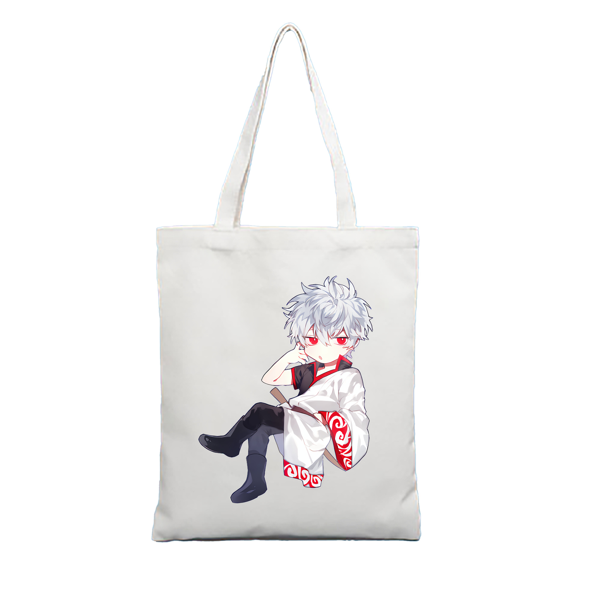 （画像用） ぎんたま 坂田銀時（さかたぎんとき） 神楽 志村新八（しむら しんぱち） GINTAMA Sakata Gintoki Kagura Shimura Shinpachi 縦型キャンバス生地手提げバッグ　トートバッグ