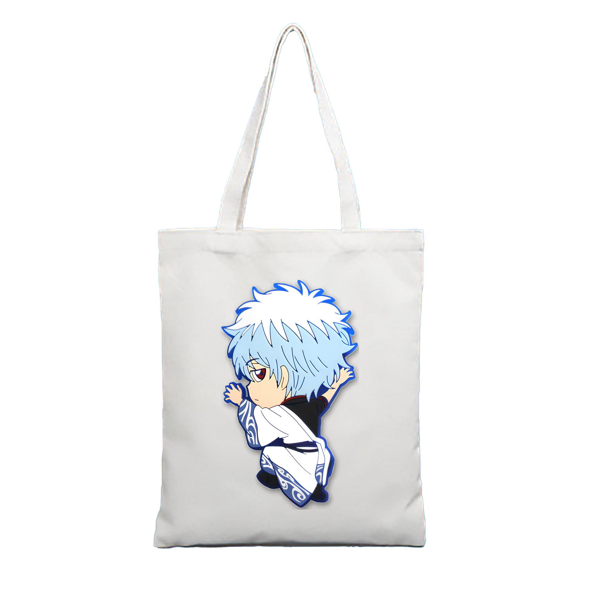 （画像用） ぎんたま 坂田銀時（さかたぎんとき） 神楽 志村新八（しむら しんぱち） GINTAMA Sakata Gintoki Kagura Shimura Shinpachi 縦型キャンバス生地手提げバッグ　トートバッグ