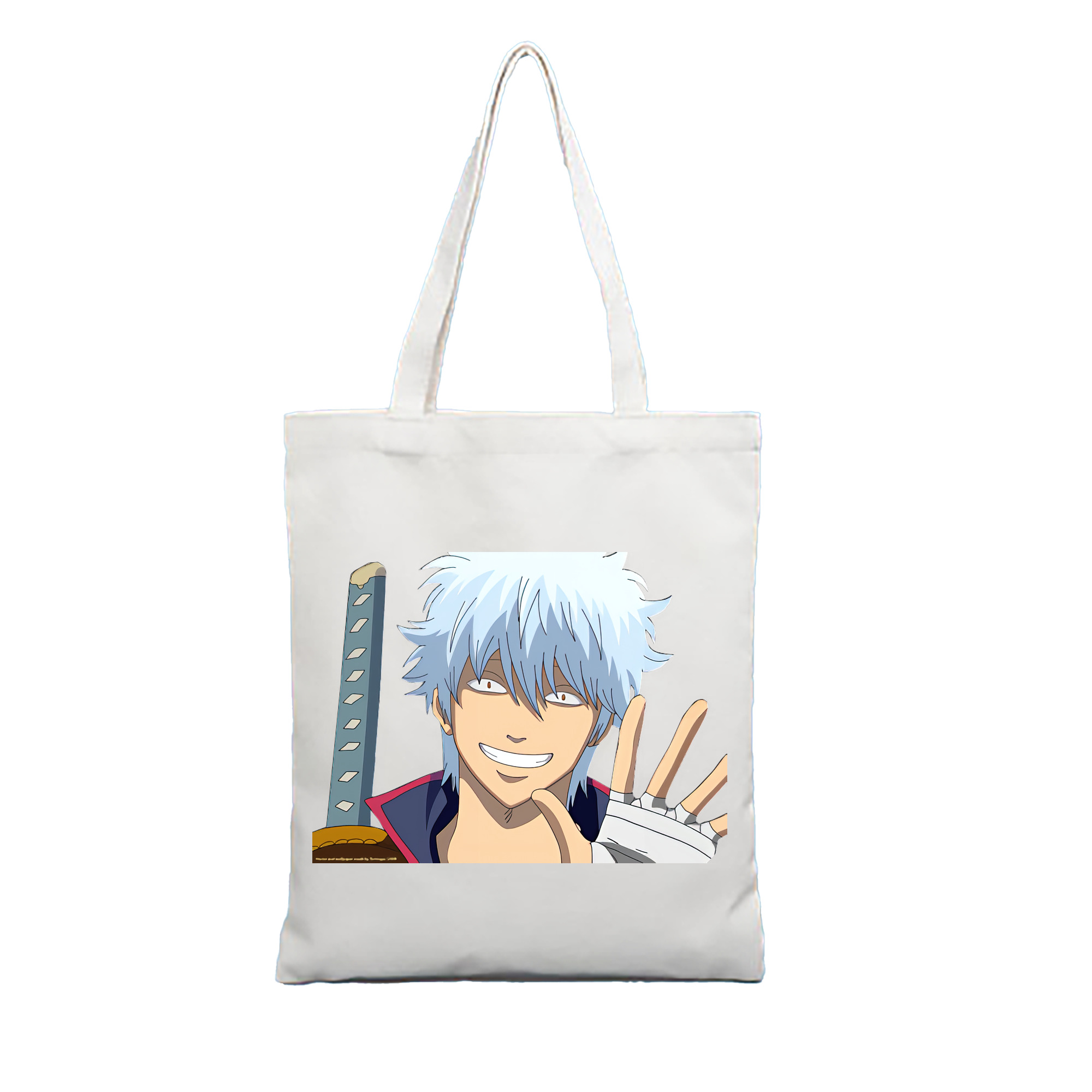 （画像用） ぎんたま 坂田銀時（さかたぎんとき） 神楽 志村新八（しむら しんぱち） GINTAMA Sakata Gintoki Kagura Shimura Shinpachi 縦型キャンバス生地手提げバッグ　トートバッグ