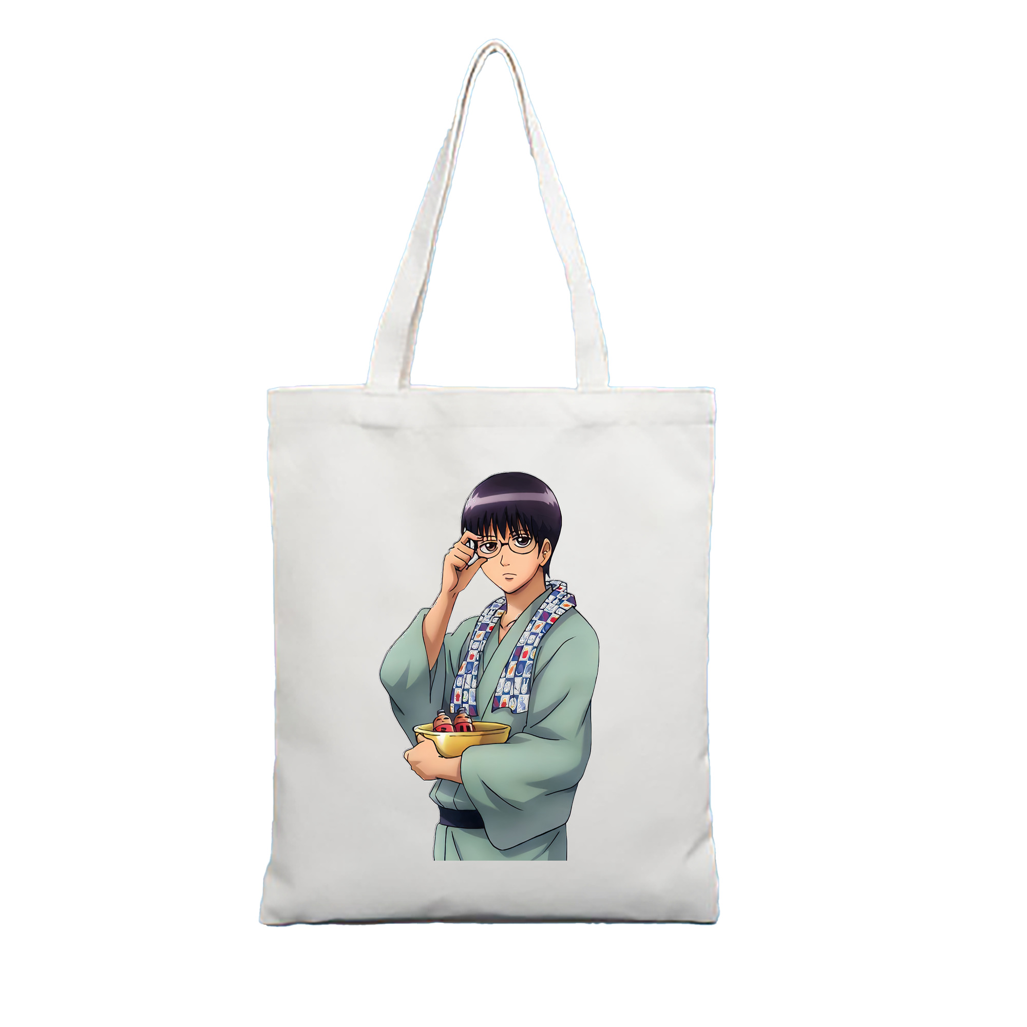 （画像用） ぎんたま 坂田銀時（さかたぎんとき） 神楽 志村新八（しむら しんぱち） GINTAMA Sakata Gintoki Kagura Shimura Shinpachi 縦型キャンバス生地手提げバッグ　トートバッグ