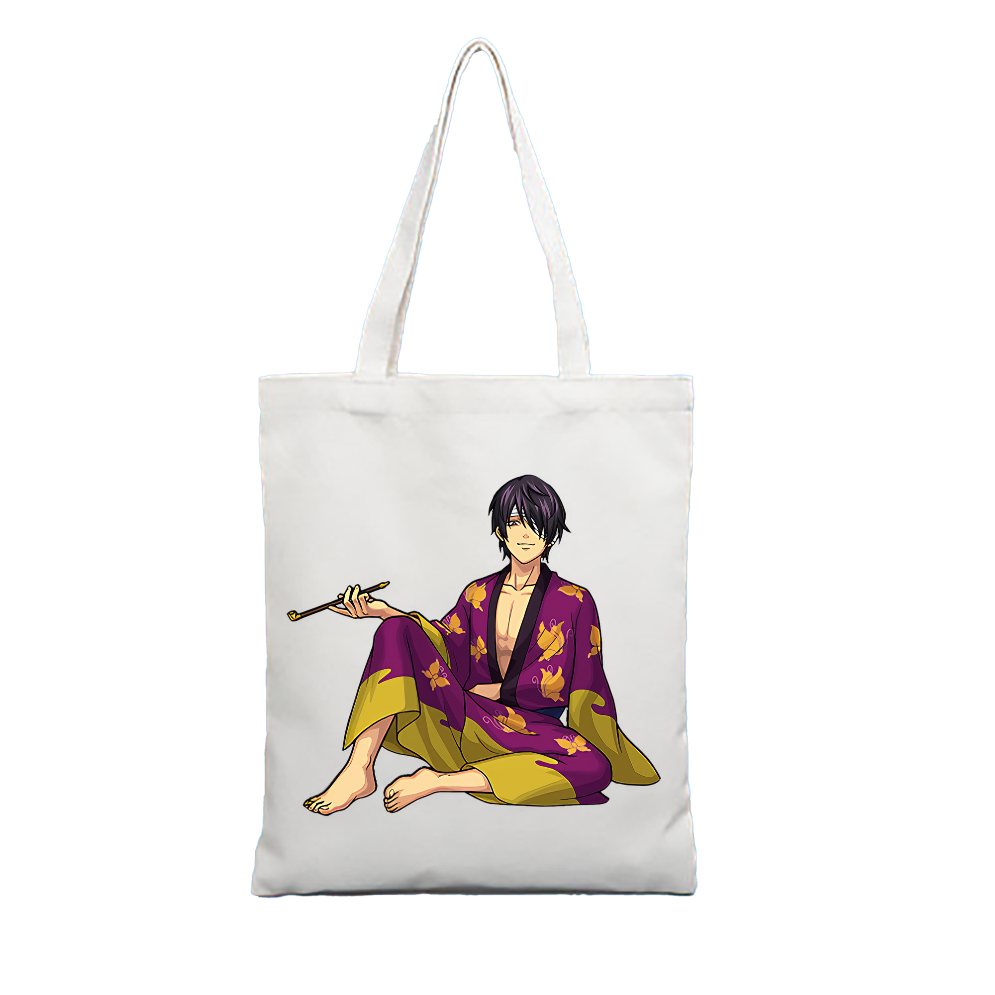 （画像用） ぎんたま 坂田銀時（さかたぎんとき） 神楽 志村新八（しむら しんぱち） GINTAMA Sakata Gintoki Kagura Shimura Shinpachi 縦型キャンバス生地手提げバッグ　トートバッグ