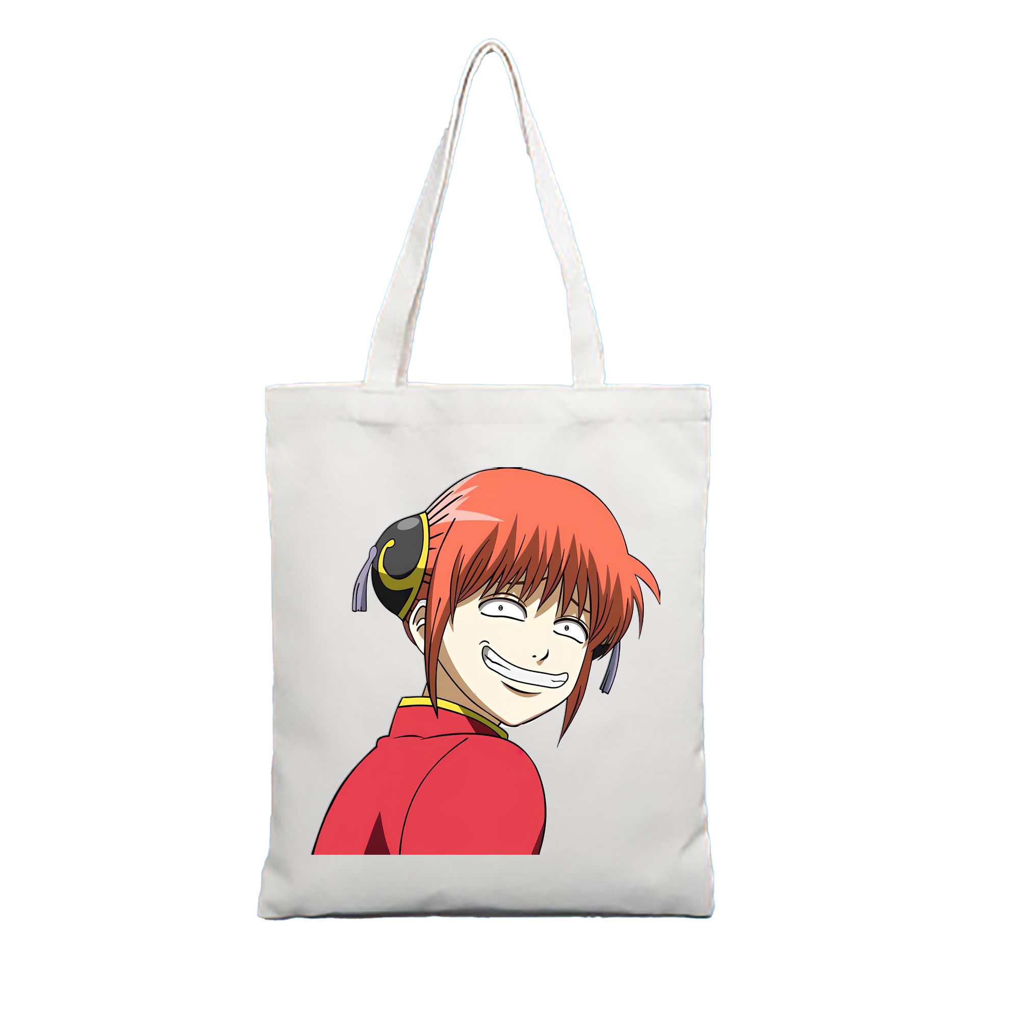 （画像用） ぎんたま 坂田銀時（さかたぎんとき） 神楽 志村新八（しむら しんぱち） GINTAMA Sakata Gintoki Kagura Shimura Shinpachi 縦型キャンバス生地手提げバッグ　トートバッグ