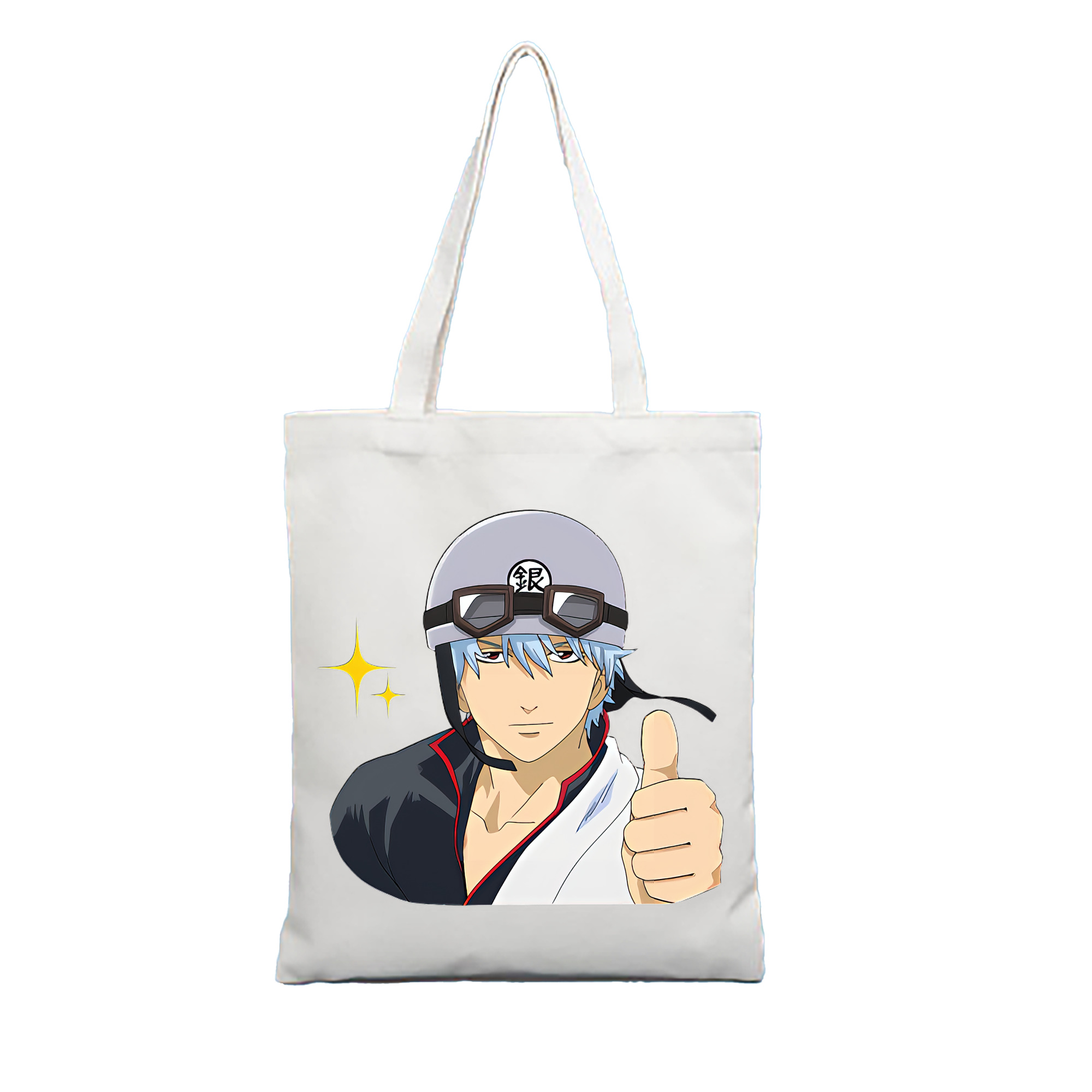 （画像用） ぎんたま 坂田銀時（さかたぎんとき） 神楽 志村新八（しむら しんぱち） GINTAMA Sakata Gintoki Kagura Shimura Shinpachi 縦型キャンバス生地手提げバッグ　トートバッグ