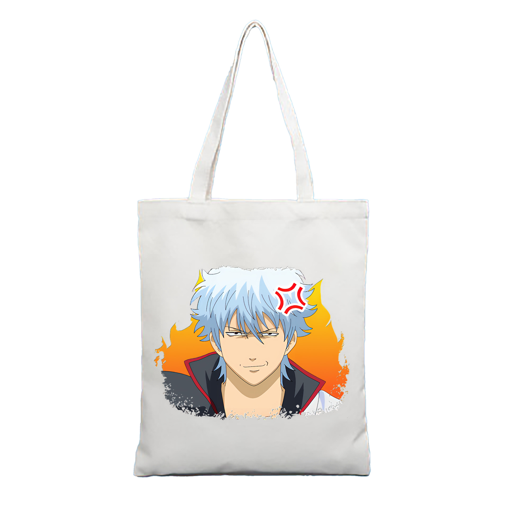 （画像用） ぎんたま 坂田銀時（さかたぎんとき） 神楽 志村新八（しむら しんぱち） GINTAMA Sakata Gintoki Kagura Shimura Shinpachi 縦型キャンバス生地手提げバッグ　トートバッグ