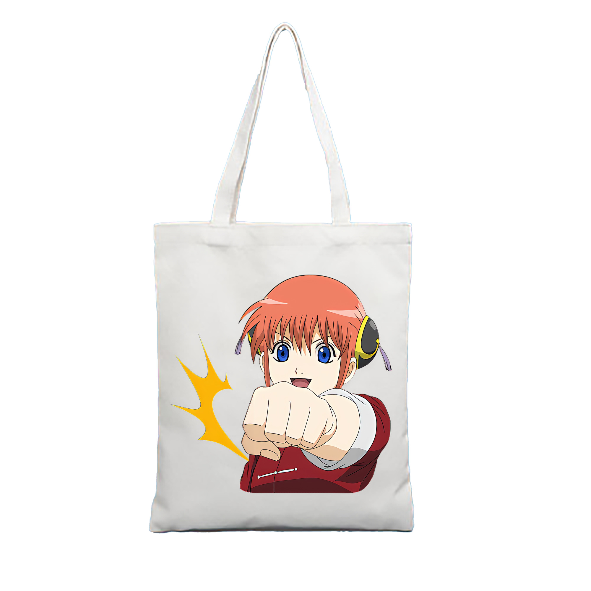 （画像用） ぎんたま 坂田銀時（さかたぎんとき） 神楽 志村新八（しむら しんぱち） GINTAMA Sakata Gintoki Kagura Shimura Shinpachi 縦型キャンバス生地手提げバッグ　トートバッグ