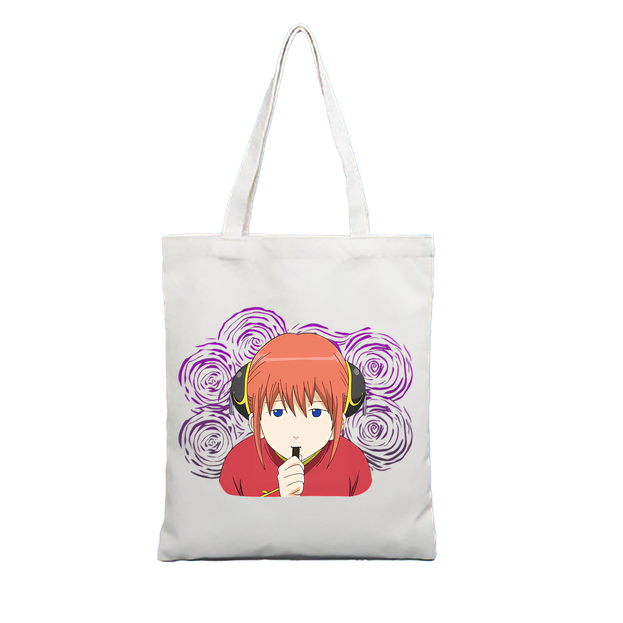 （画像用） ぎんたま 坂田銀時（さかたぎんとき） 神楽 志村新八（しむら しんぱち） GINTAMA Sakata Gintoki Kagura Shimura Shinpachi 縦型キャンバス生地手提げバッグ　トートバッグ