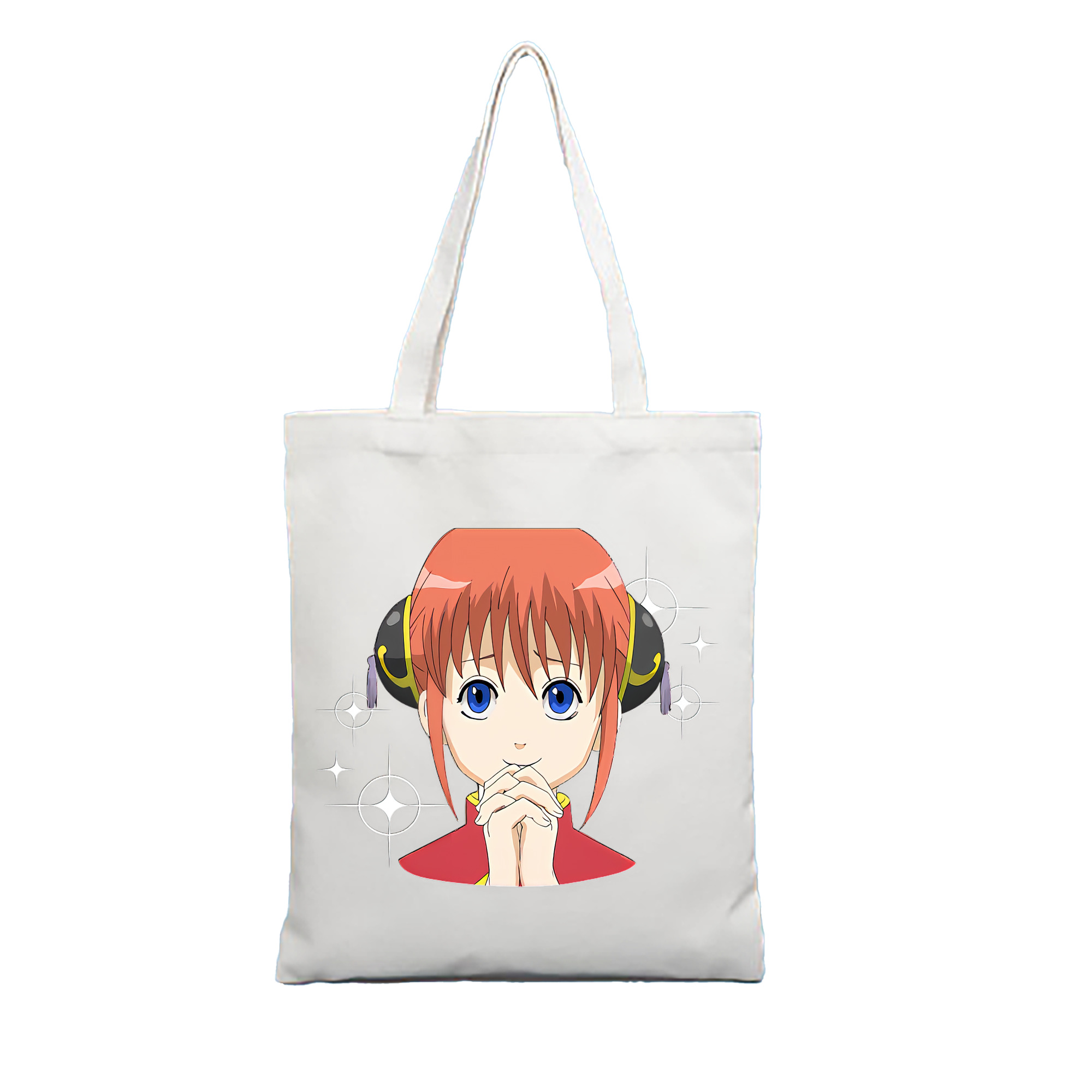 （画像用） ぎんたま 坂田銀時（さかたぎんとき） 神楽 志村新八（しむら しんぱち） GINTAMA Sakata Gintoki Kagura Shimura Shinpachi 縦型キャンバス生地手提げバッグ　トートバッグ