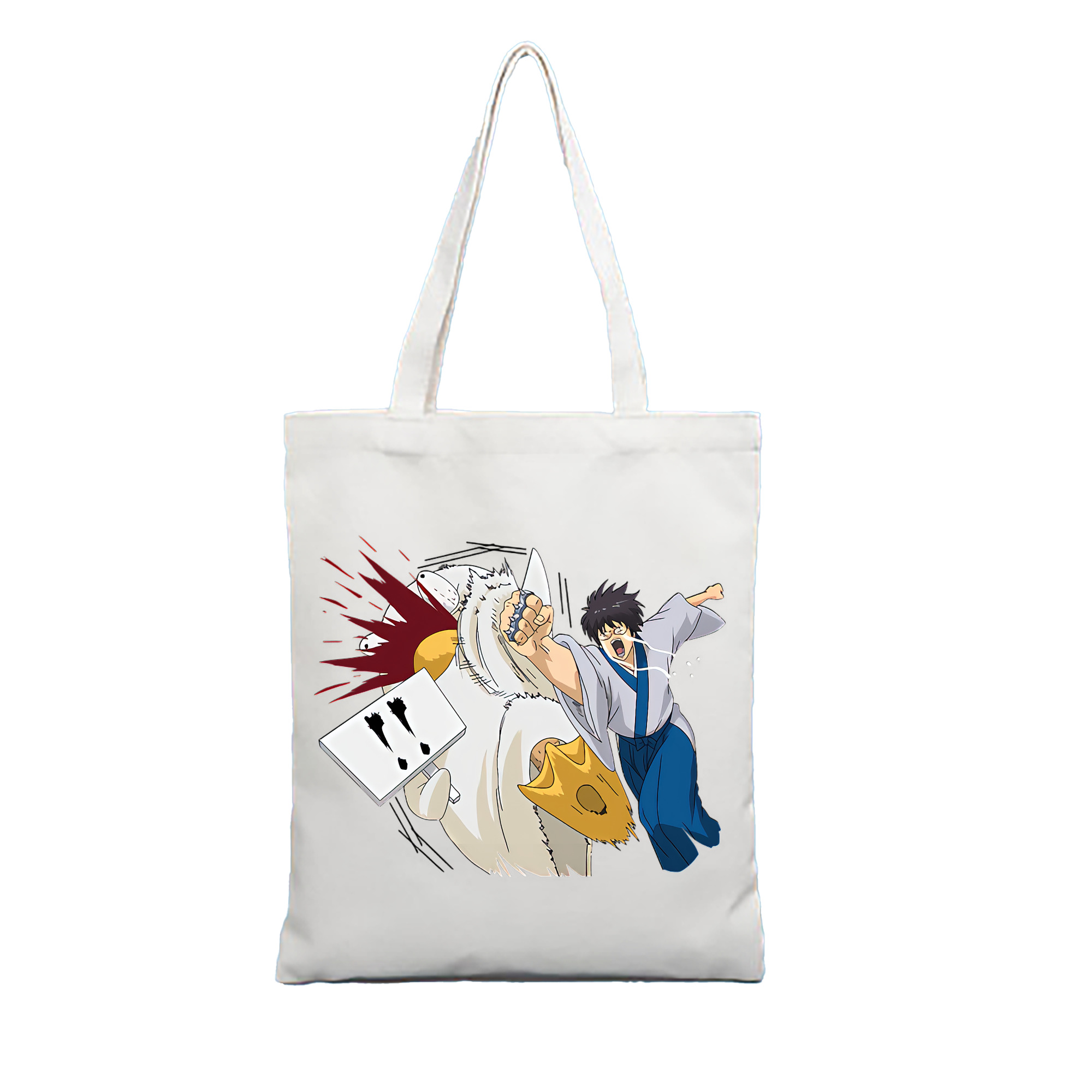 （画像用） ぎんたま 坂田銀時（さかたぎんとき） 神楽 志村新八（しむら しんぱち） GINTAMA Sakata Gintoki Kagura Shimura Shinpachi 縦型キャンバス生地手提げバッグ　トートバッグ