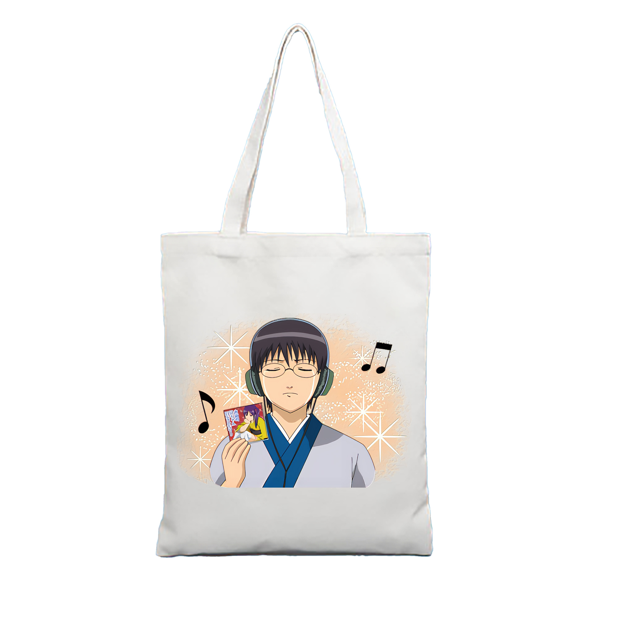 （画像用） ぎんたま 坂田銀時（さかたぎんとき） 神楽 志村新八（しむら しんぱち） GINTAMA Sakata Gintoki Kagura Shimura Shinpachi 縦型キャンバス生地手提げバッグ　トートバッグ