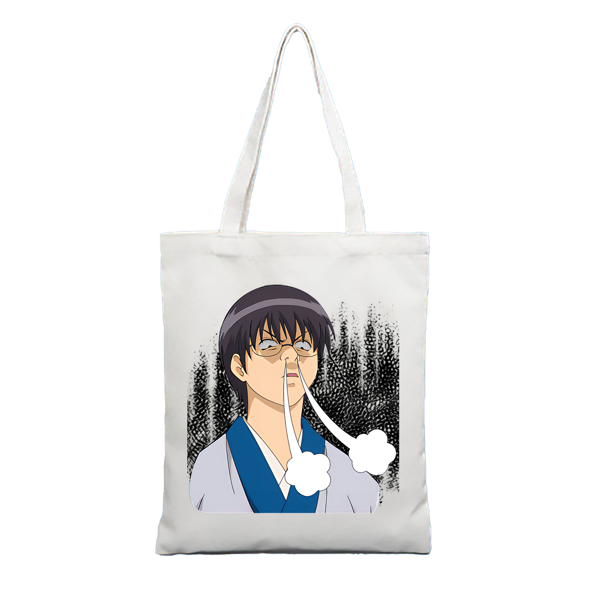 （画像用） ぎんたま 坂田銀時（さかたぎんとき） 神楽 志村新八（しむら しんぱち） GINTAMA Sakata Gintoki Kagura Shimura Shinpachi 縦型キャンバス生地手提げバッグ　トートバッグ