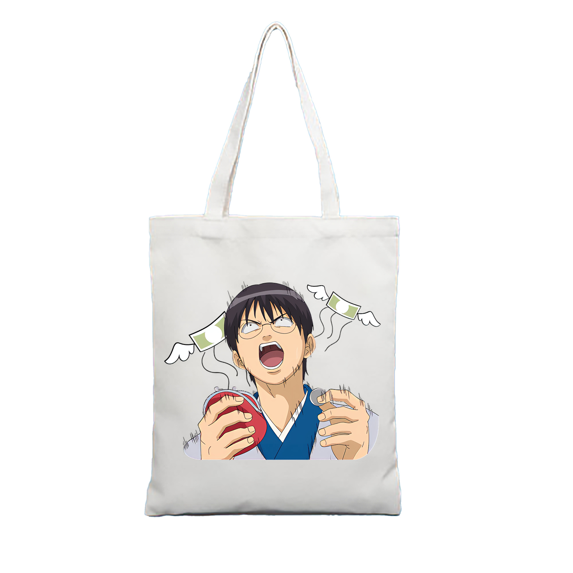 （画像用） ぎんたま 坂田銀時（さかたぎんとき） 神楽 志村新八（しむら しんぱち） GINTAMA Sakata Gintoki Kagura Shimura Shinpachi 縦型キャンバス生地手提げバッグ　トートバッグ