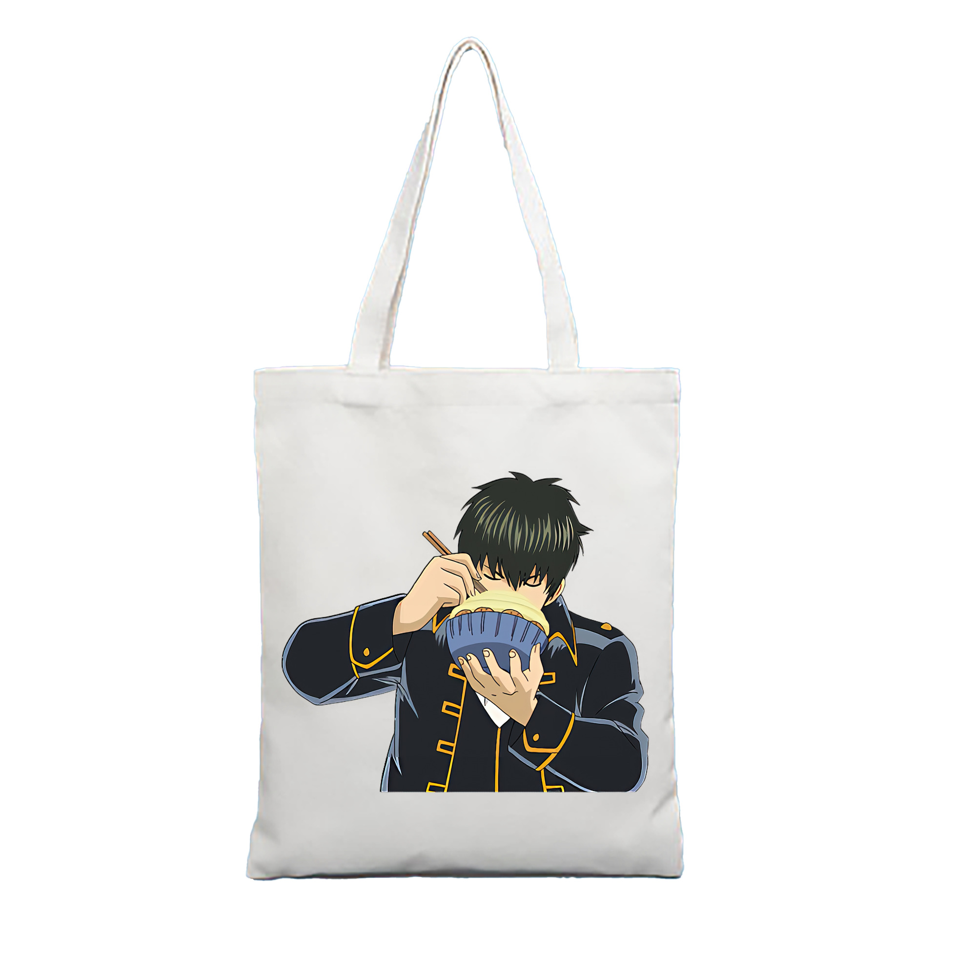 （画像用） ぎんたま 坂田銀時（さかたぎんとき） 神楽 志村新八（しむら しんぱち） GINTAMA Sakata Gintoki Kagura Shimura Shinpachi 縦型キャンバス生地手提げバッグ　トートバッグ