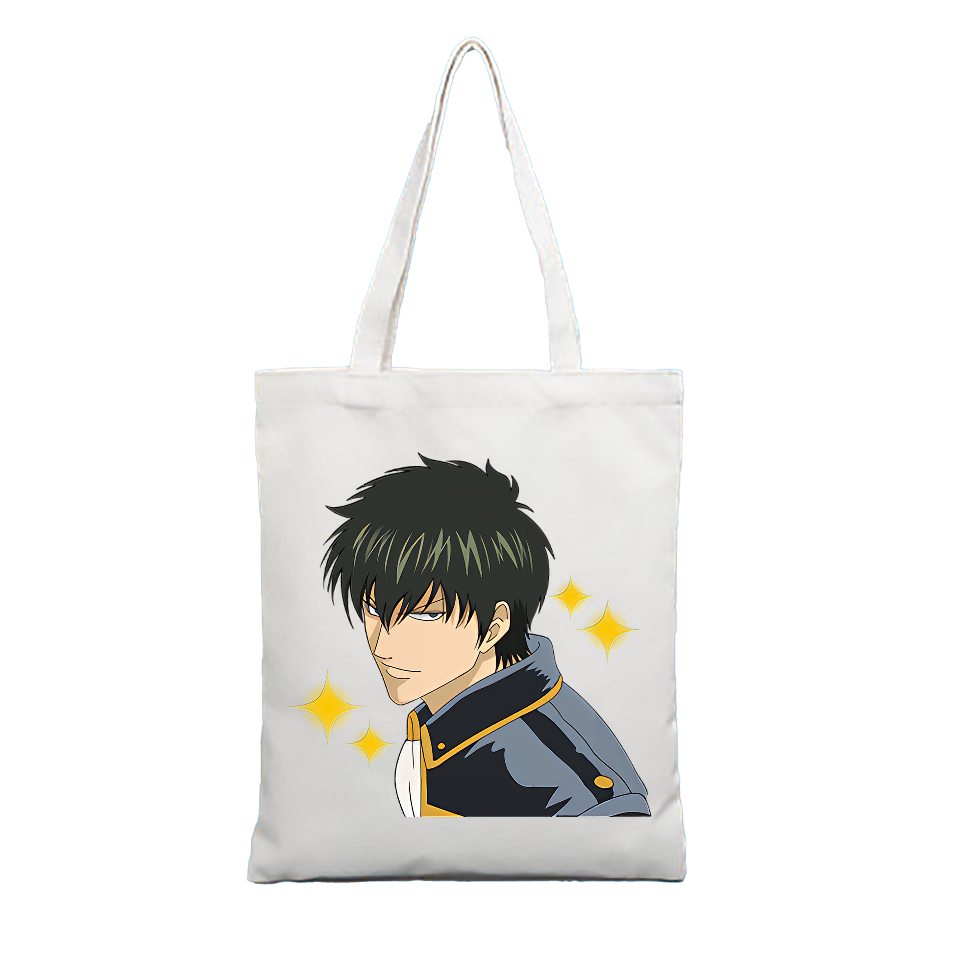（画像用） ぎんたま 坂田銀時（さかたぎんとき） 神楽 志村新八（しむら しんぱち） GINTAMA Sakata Gintoki Kagura Shimura Shinpachi 縦型キャンバス生地手提げバッグ　トートバッグ