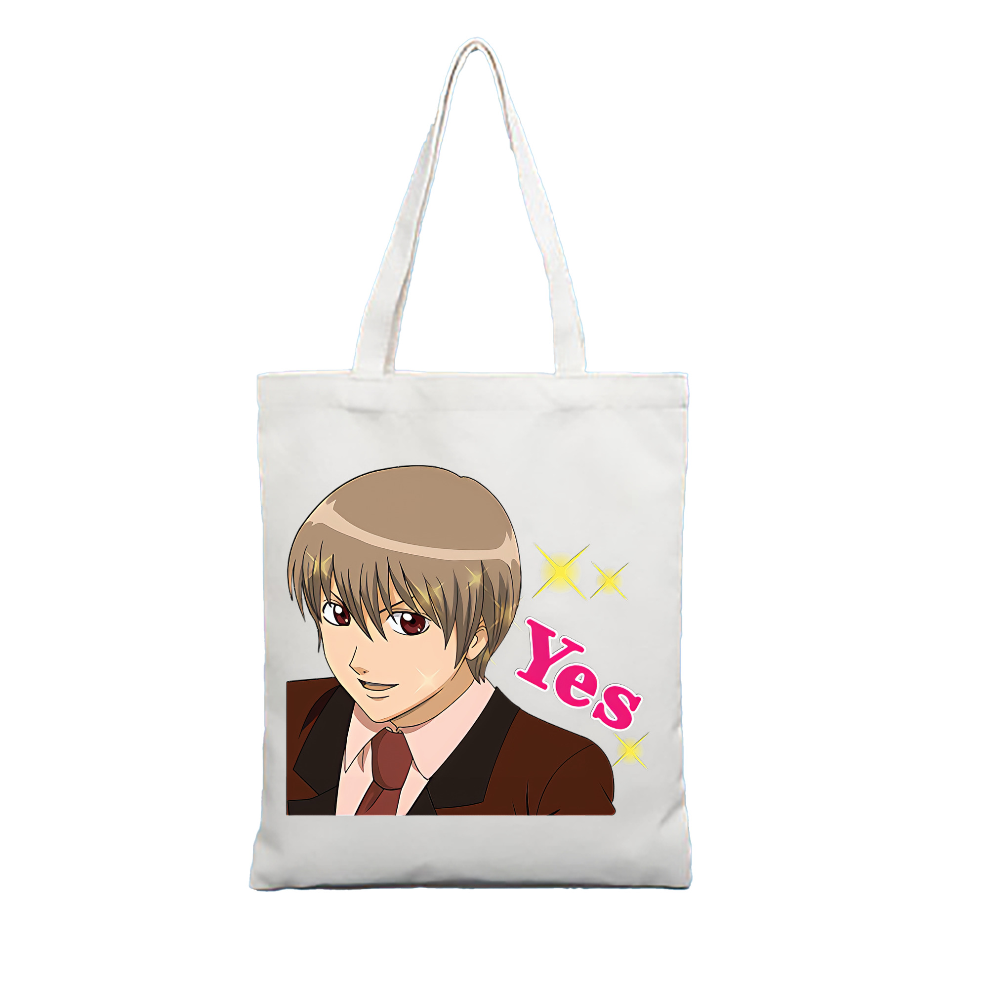 （画像用） ぎんたま 坂田銀時（さかたぎんとき） 神楽 志村新八（しむら しんぱち） GINTAMA Sakata Gintoki Kagura Shimura Shinpachi 縦型キャンバス生地手提げバッグ　トートバッグ