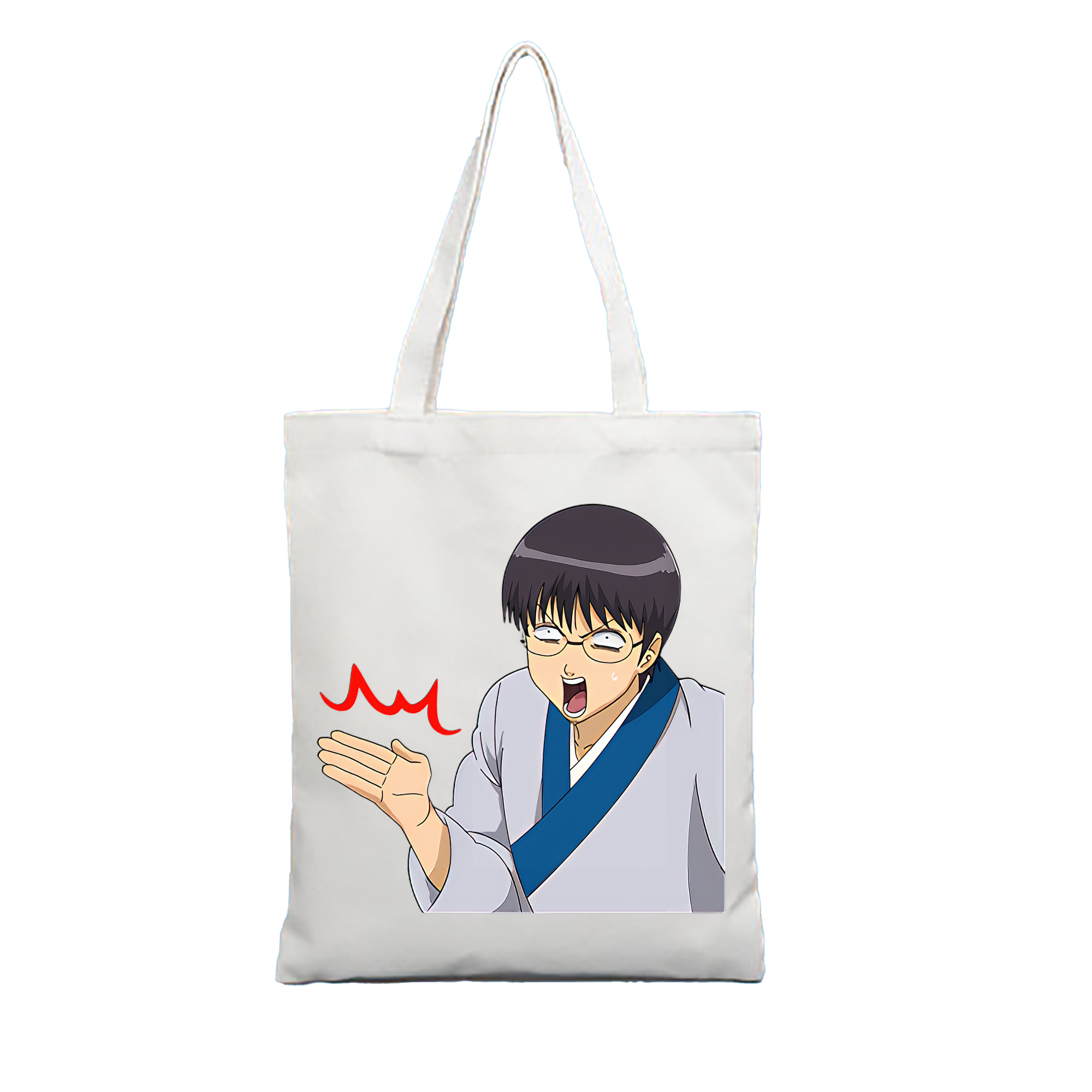 （画像用） ぎんたま 坂田銀時（さかたぎんとき） 神楽 志村新八（しむら しんぱち） GINTAMA Sakata Gintoki Kagura Shimura Shinpachi 縦型キャンバス生地手提げバッグ　トートバッグ