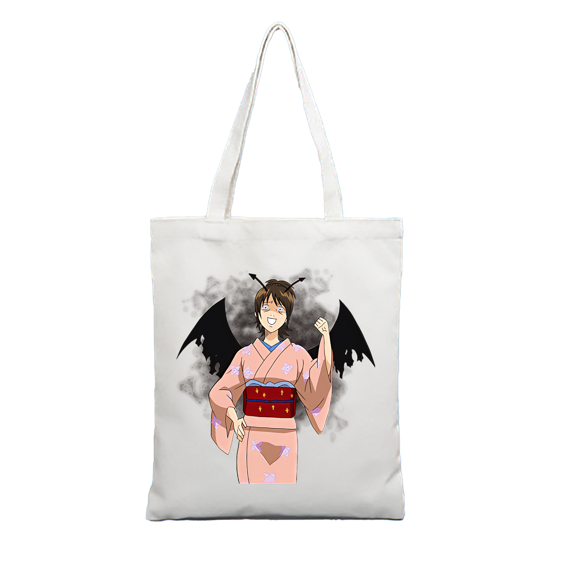 （画像用） ぎんたま 坂田銀時（さかたぎんとき） 神楽 志村新八（しむら しんぱち） GINTAMA Sakata Gintoki Kagura Shimura Shinpachi 縦型キャンバス生地手提げバッグ　トートバッグ