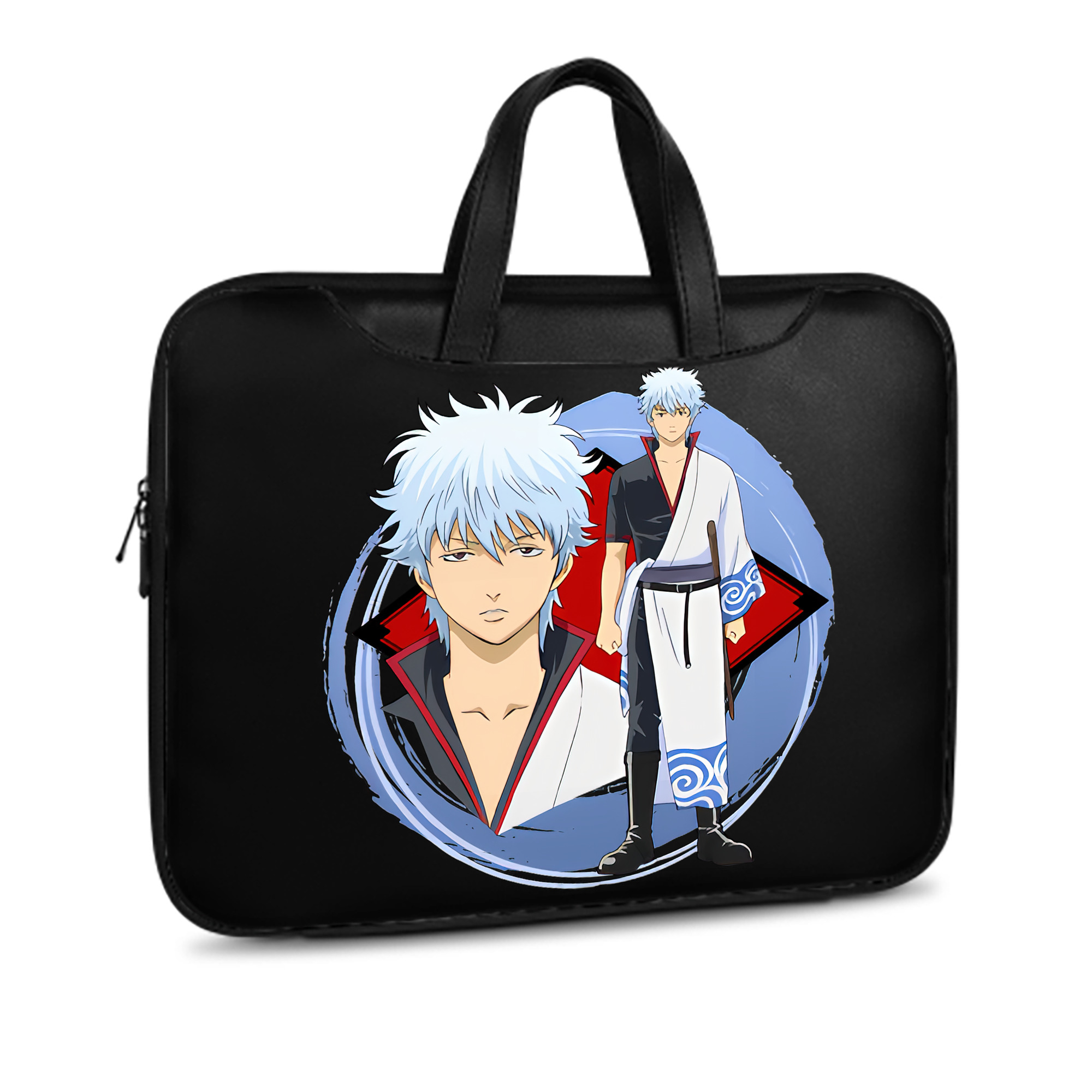 （画像用） ぎんたま 坂田銀時（さかたぎんとき） 神楽 志村新八（しむら しんぱち） GINTAMA Sakata Gintoki Kagura Shimura Shinpachi レザーラップトップバッグ　ノートパソコンケース