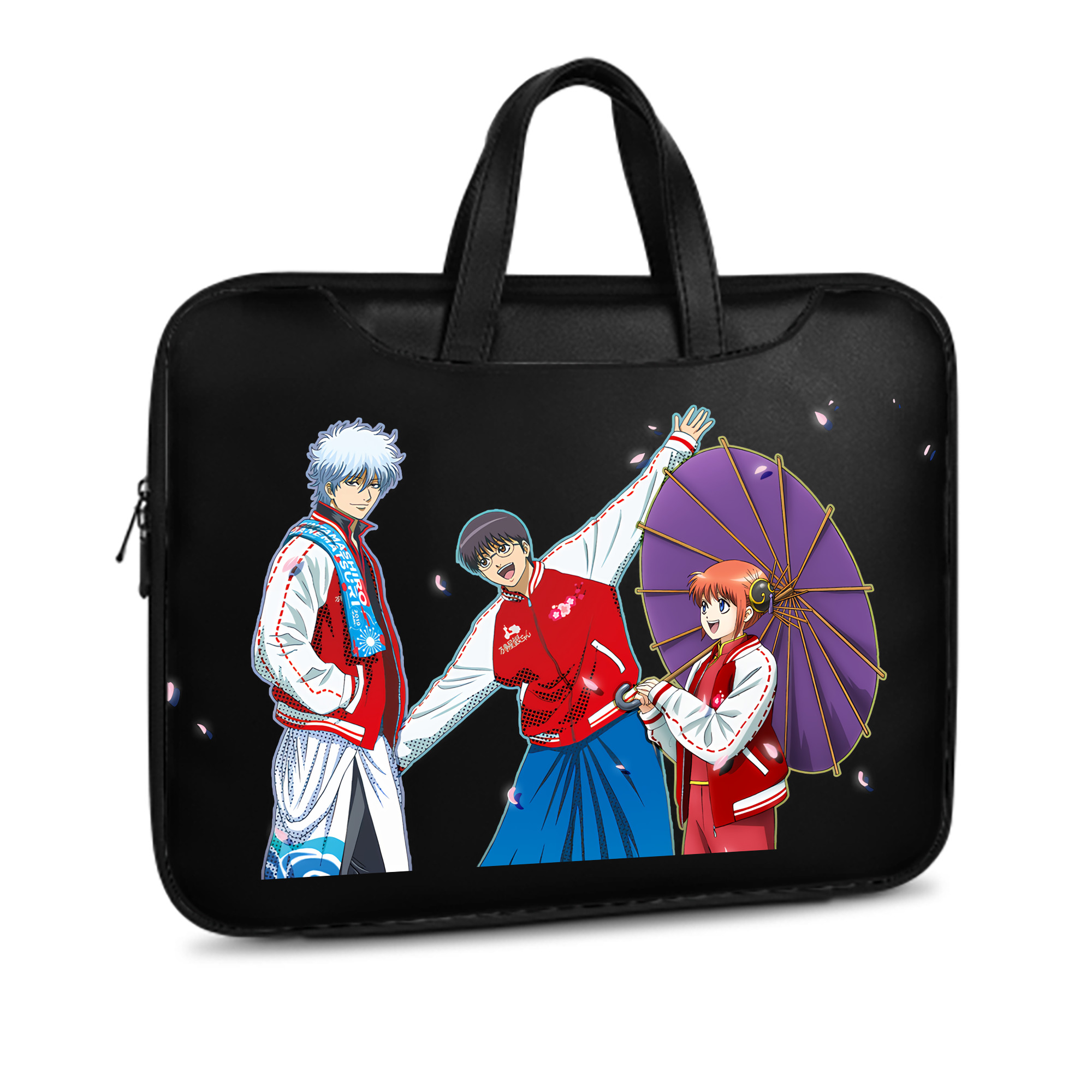 （画像用） ぎんたま 坂田銀時（さかたぎんとき） 神楽 志村新八（しむら しんぱち） GINTAMA Sakata Gintoki Kagura Shimura Shinpachi レザーラップトップバッグ　ノートパソコンケース