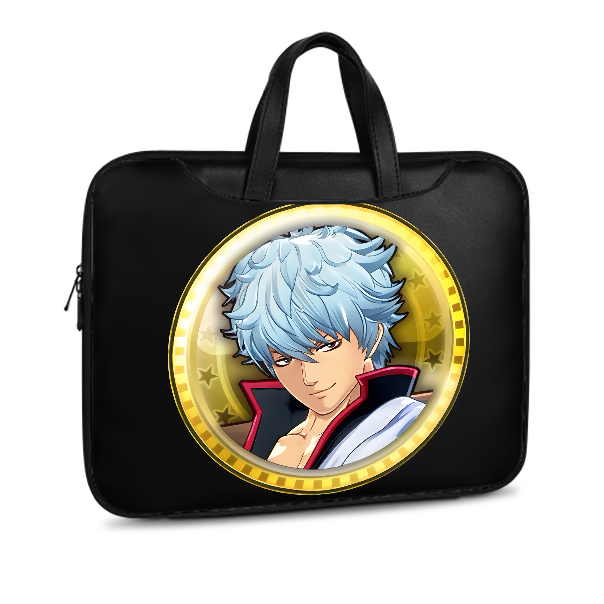 （画像用） ぎんたま 坂田銀時（さかたぎんとき） 神楽 志村新八（しむら しんぱち） GINTAMA Sakata Gintoki Kagura Shimura Shinpachi レザーラップトップバッグ　ノートパソコンケース