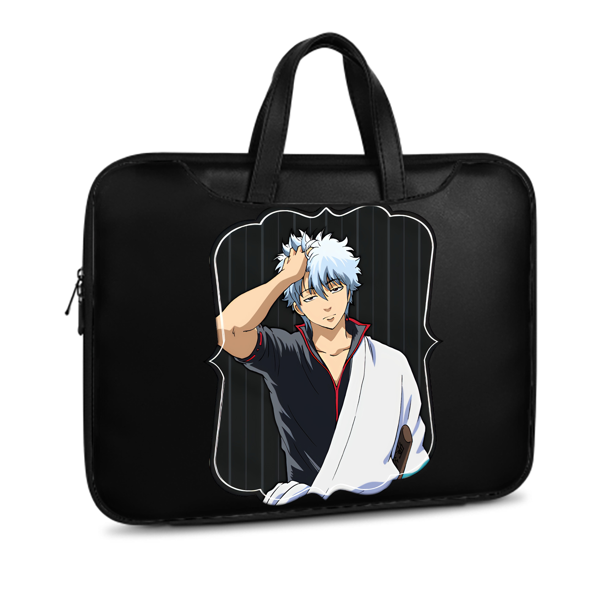（画像用） ぎんたま 坂田銀時（さかたぎんとき） 神楽 志村新八（しむら しんぱち） GINTAMA Sakata Gintoki Kagura Shimura Shinpachi レザーラップトップバッグ　ノートパソコンケース