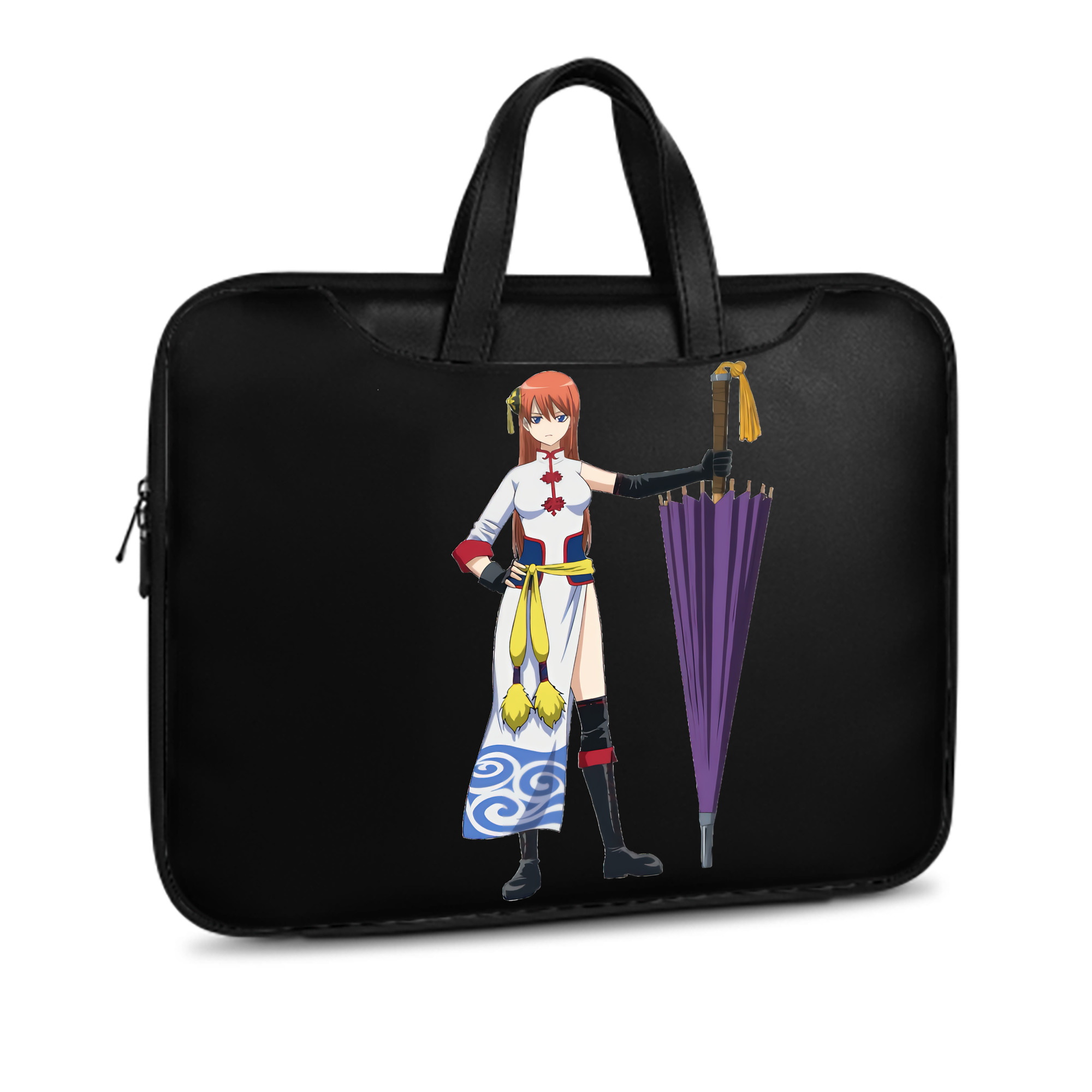 （画像用） ぎんたま 坂田銀時（さかたぎんとき） 神楽 志村新八（しむら しんぱち） GINTAMA Sakata Gintoki Kagura Shimura Shinpachi レザーラップトップバッグ　ノートパソコンケース