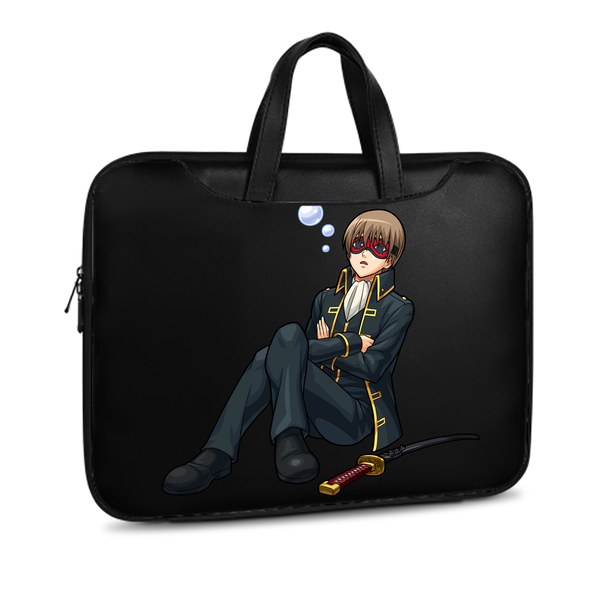 （画像用） ぎんたま 坂田銀時（さかたぎんとき） 神楽 志村新八（しむら しんぱち） GINTAMA Sakata Gintoki Kagura Shimura Shinpachi レザーラップトップバッグ　ノートパソコンケース
