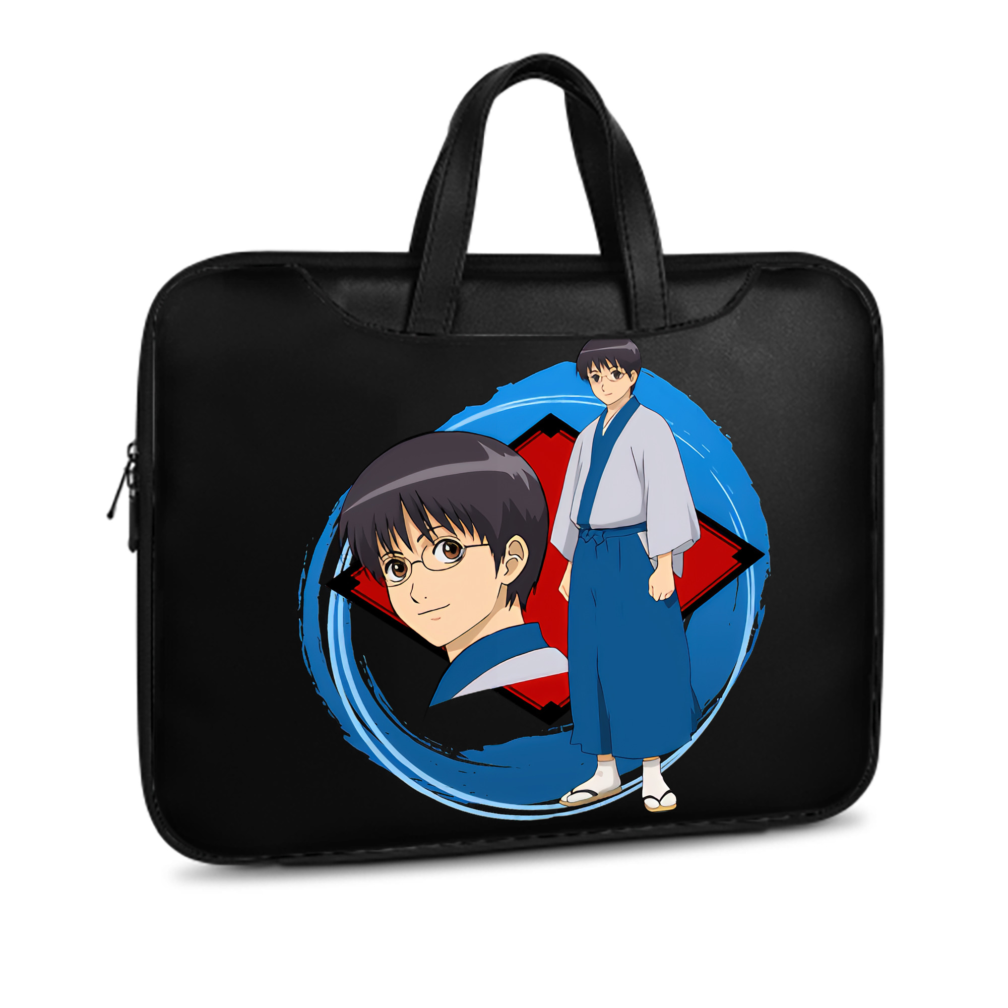 （画像用） ぎんたま 坂田銀時（さかたぎんとき） 神楽 志村新八（しむら しんぱち） GINTAMA Sakata Gintoki Kagura Shimura Shinpachi レザーラップトップバッグ　ノートパソコンケース